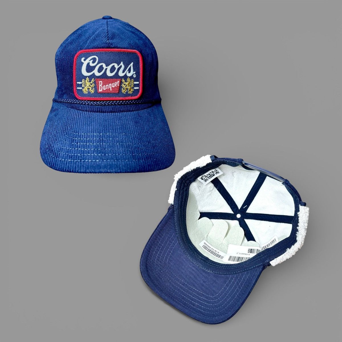 Mad Engine Mad Engine Coors Banquet Mens Blue Corduroy Trapper Hat OS Size ONE SIZE - 3 Thumbnail