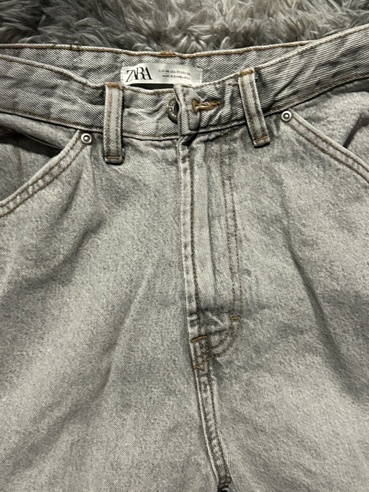 Zara Zara grey denim cargo pants 31 Size US 31 - 3 Thumbnail