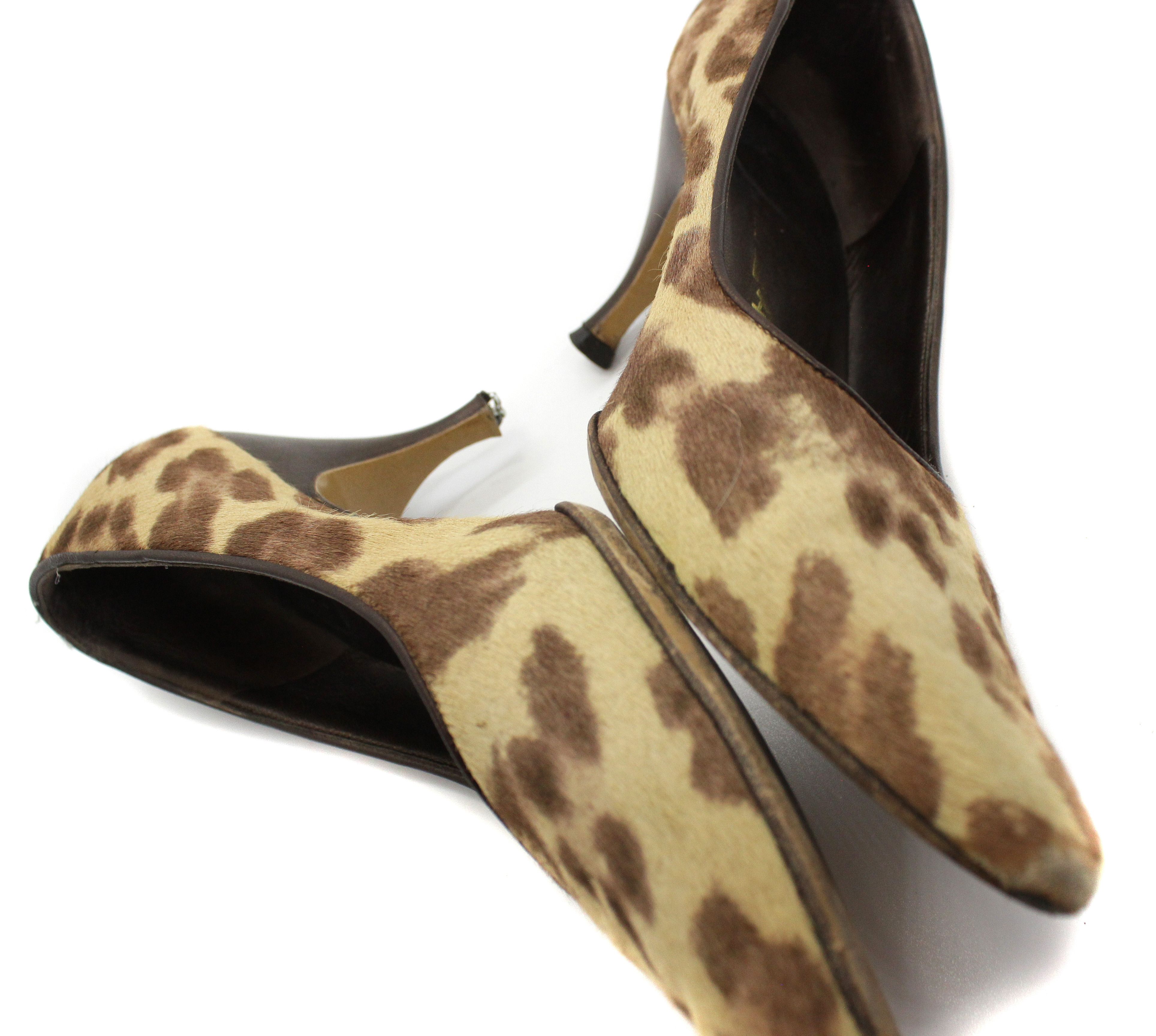 Salvatore Ferragamo 00S Leopard Heels Vintage Y2K Fur Size US 7 / IT 37 - 4 Thumbnail