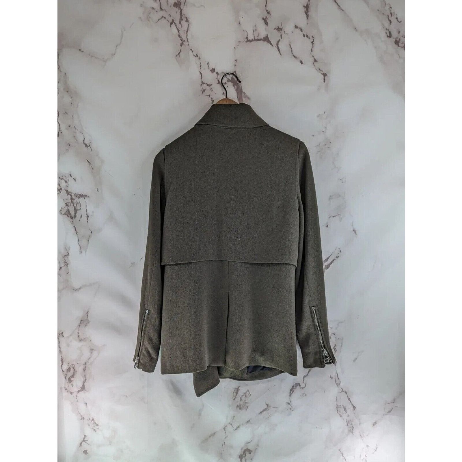 Aritzia Wilfred Jacket Women XS Green Zip Stretch Moto Mayet Aritzia Size XS / US 0-2 / IT 36-38 - 5 Thumbnail