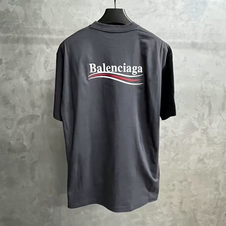 Balenciaga Balenciaga Graphite Gray Embroidered Cola Round Neck Short Size US S / EU 44-46 / 1 - 2 Thumbnail