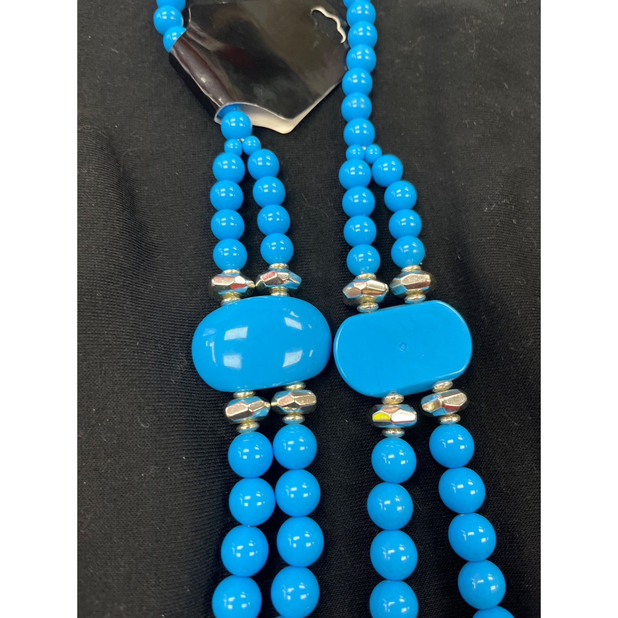 Other Lucite Genuine wms blue silver 14" beaded necklace SKU 9843 Size ONE SIZE - 7 Thumbnail