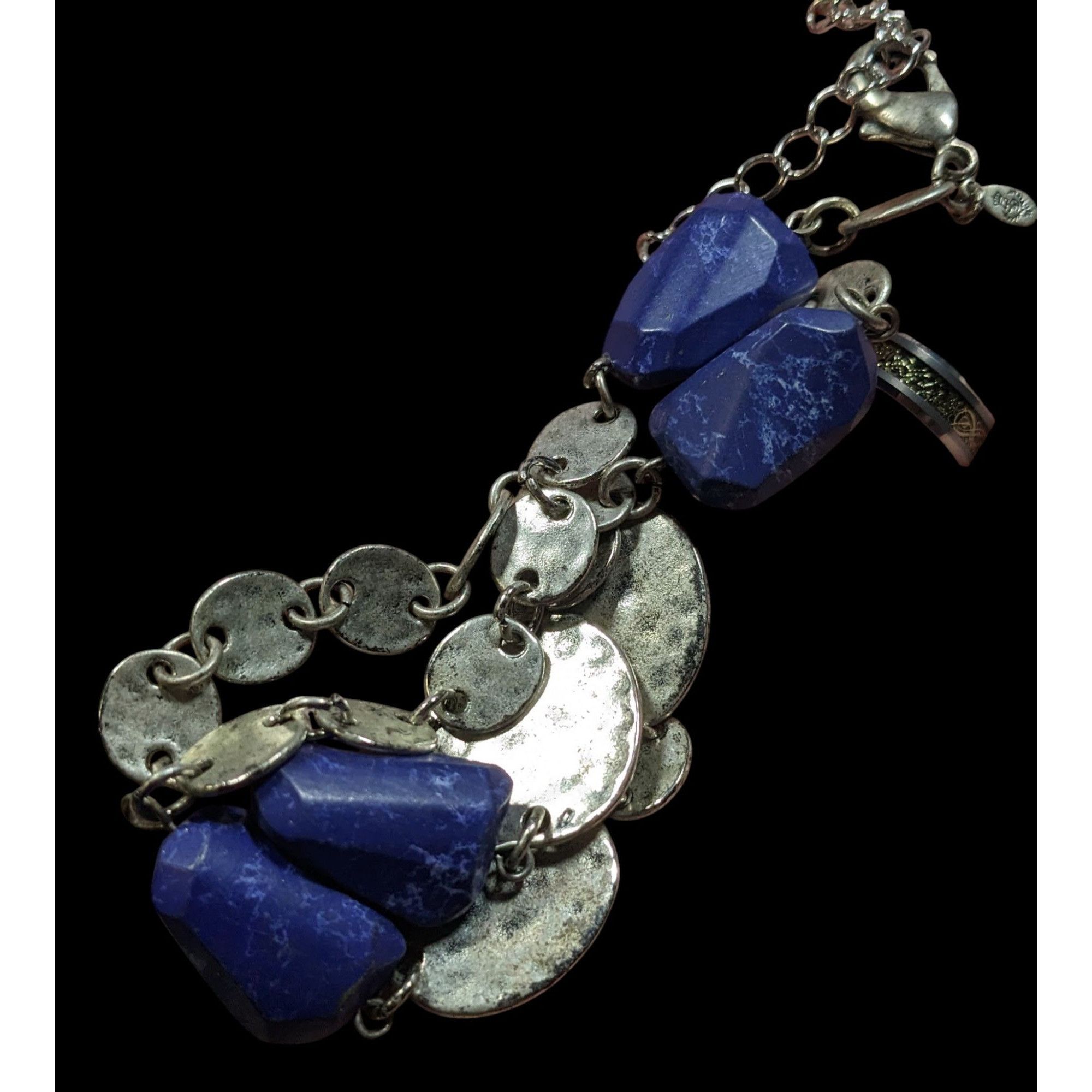 Other Premier Designs Brutalist Blue And Silver Tone Beaded Neckla Size ONE SIZE - 3 Thumbnail
