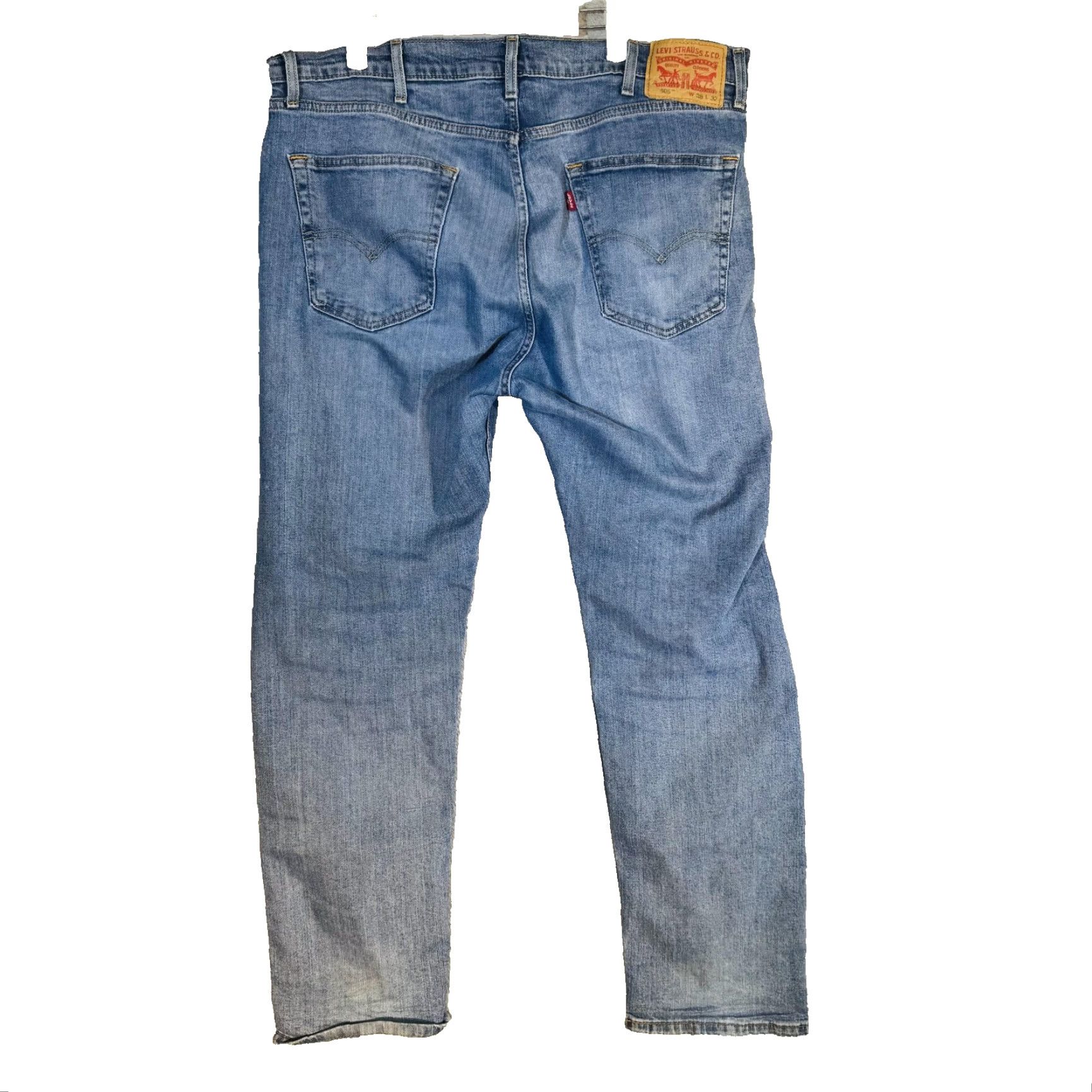 Levi's Levi's 505 Jeans Mens Regular Straight Zip Fly Light Blue 38x32 Denim Stretch logo Pockets Size US 38 / EU 54 - 5 Thumbnail