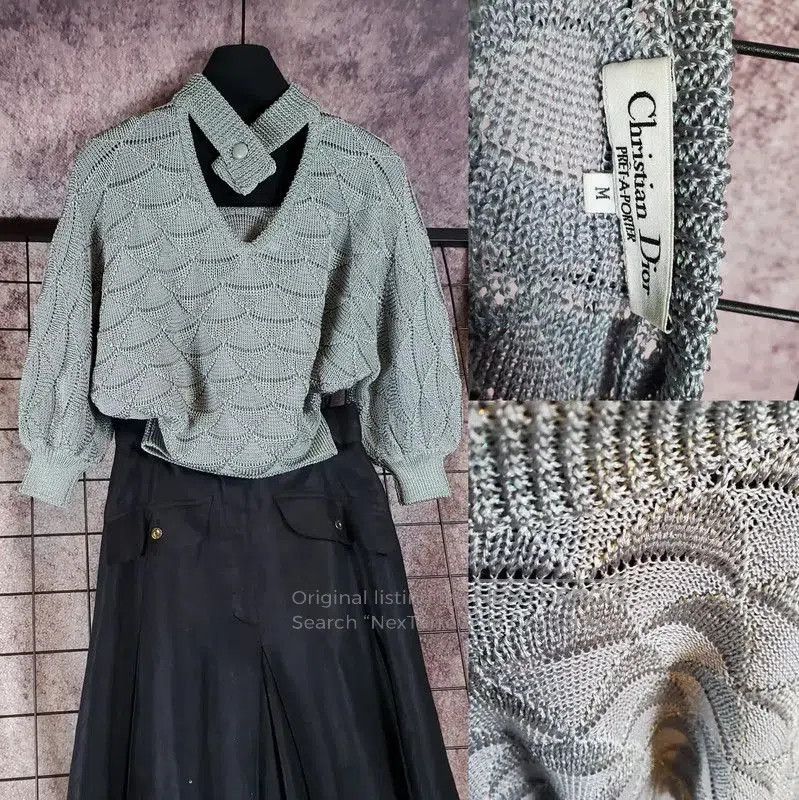 Dior Dior Summer Gray Cotton Blend Top . Size M / US 6-8 / IT 42-44 - 1 Thumbnail
