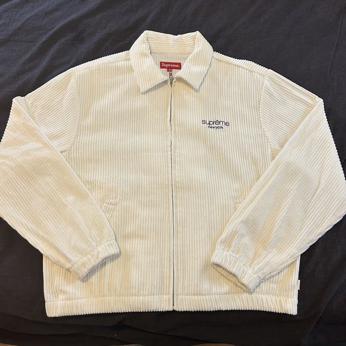 Supreme Used Supreme Wide Wale Corduroy Harrington Jacket White S