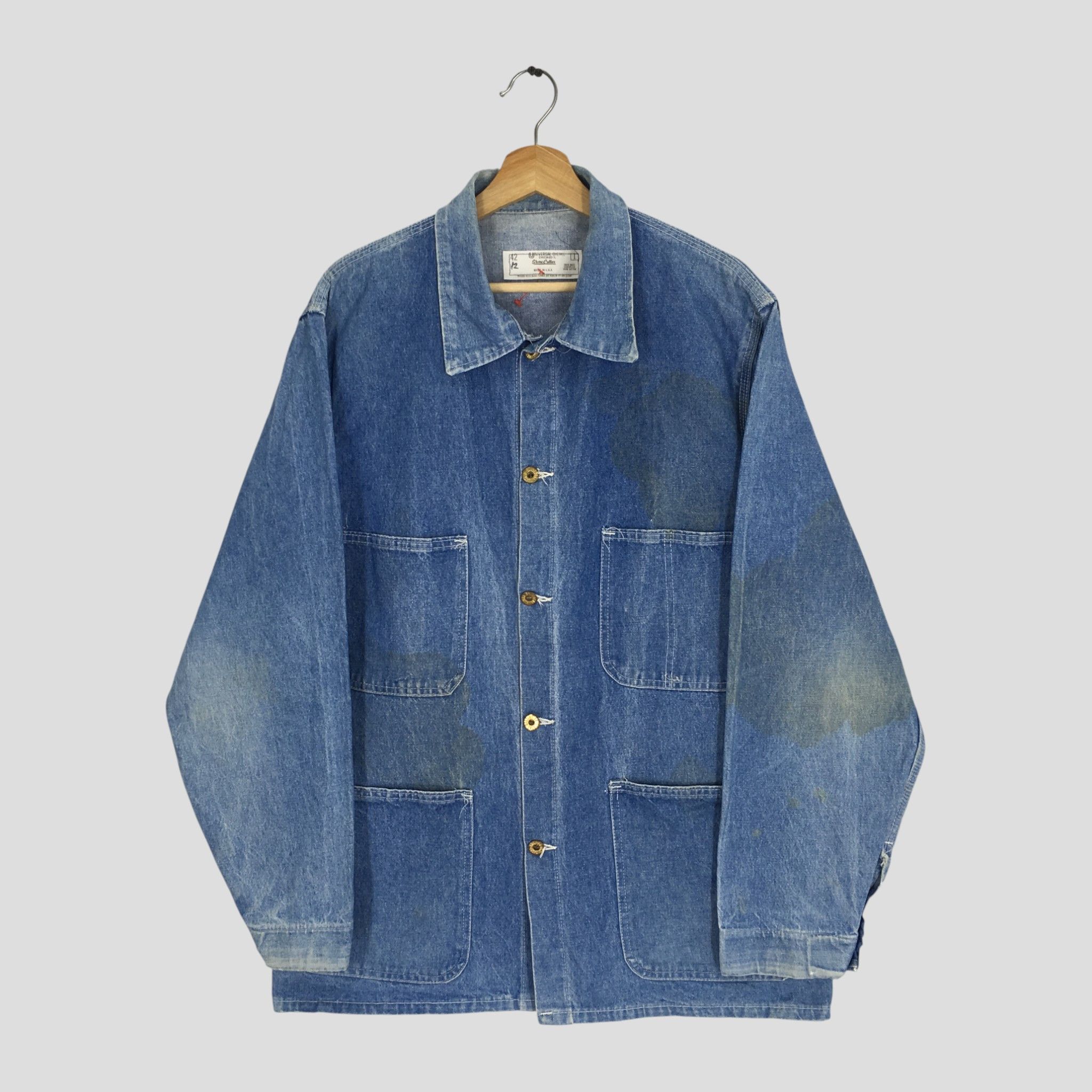 Universal Overall Chicago Vintage 90's Universal Overall Stone Cutter Usa Denim Size US L / EU 52-54 / 3 - 1 Thumbnail
