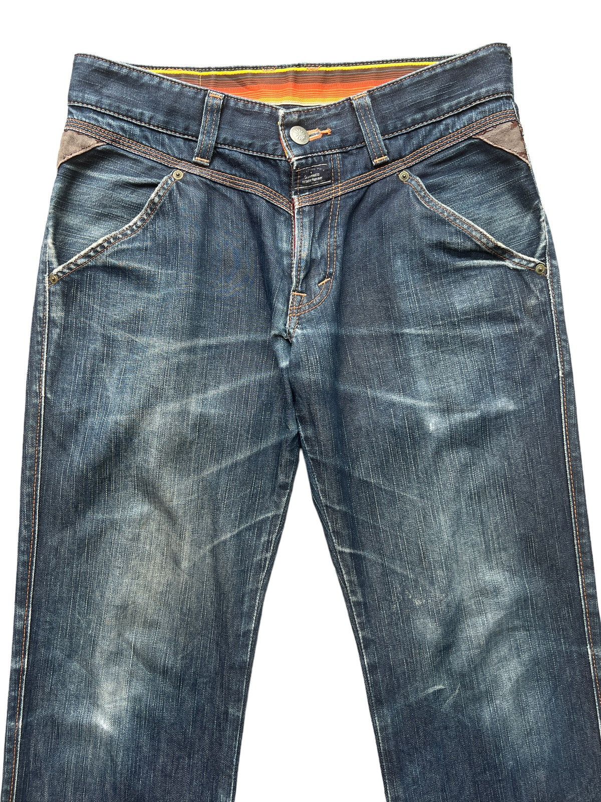 Vintage Edwin Distressed Rusty Straight Denim Jeans 33x33