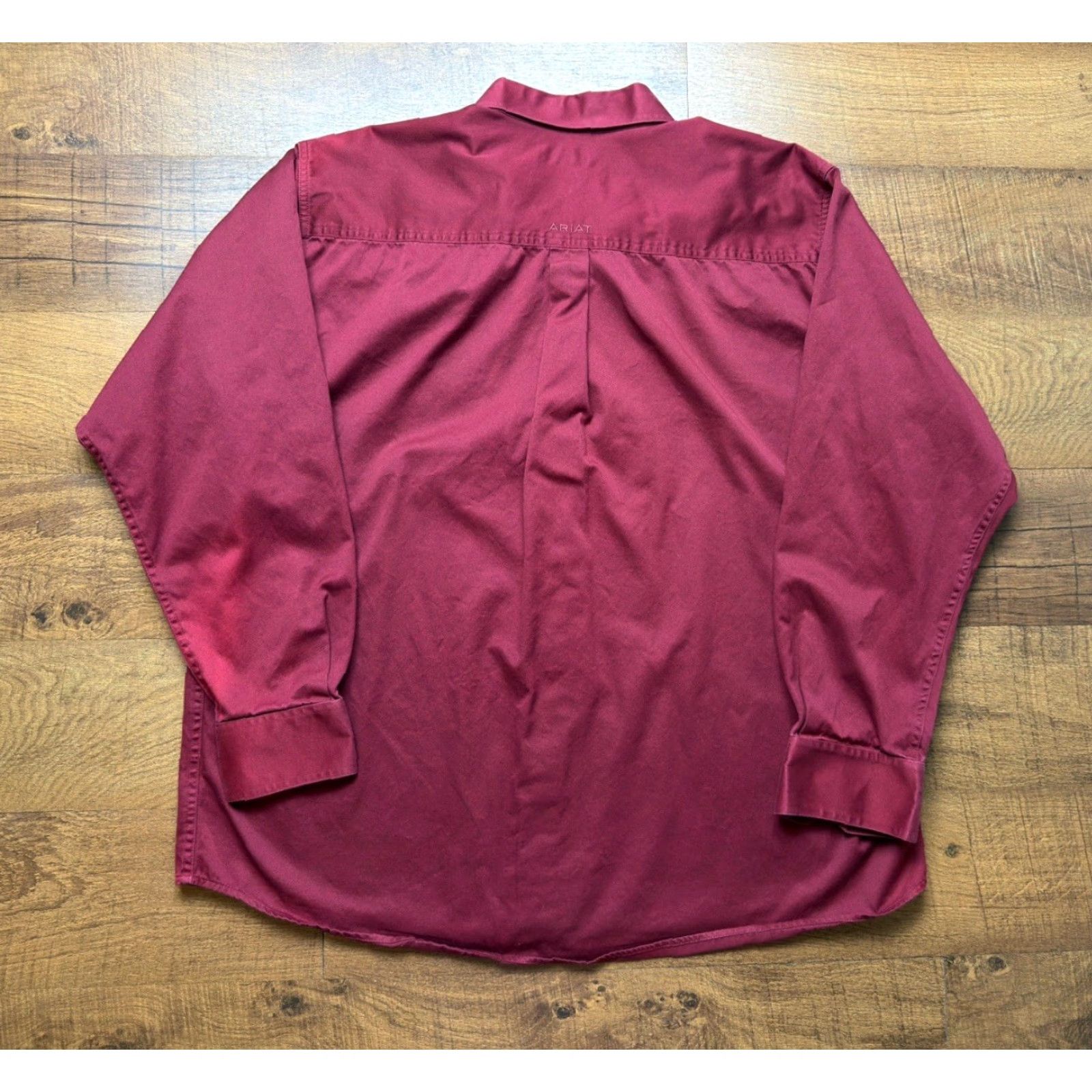 Ariat Ariat Long Sleeve Button Down Shirt Mens XL Red Cotton Faded Western Size US XL / EU 56 / 4 - 3 Thumbnail