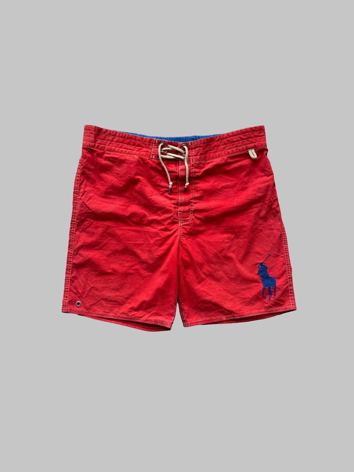 Vintage Polo Ralph Lauren Big Pony Logo Red Swim Shorts