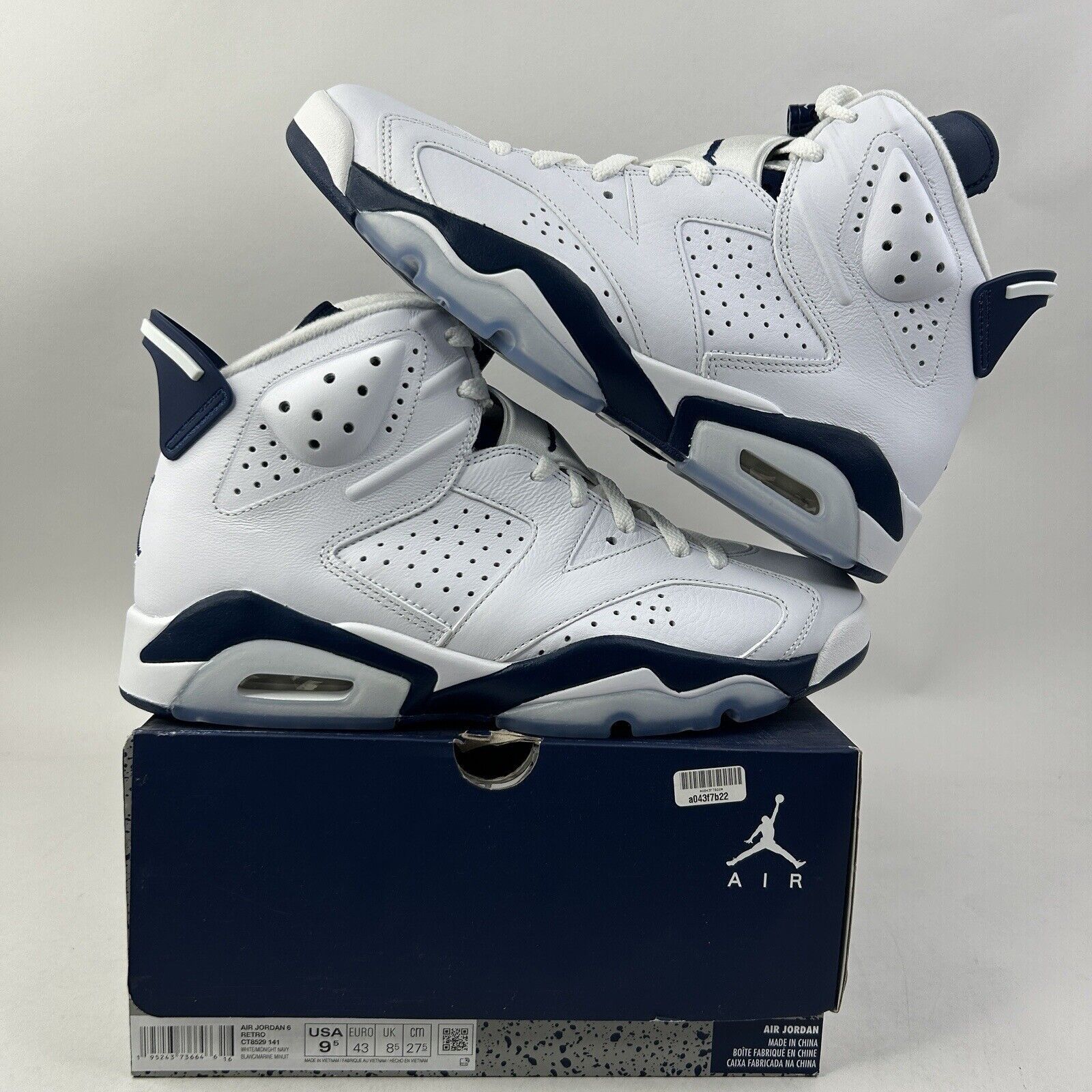 Nike Nike Shoes Air Jordan 6 Retro “Midnight Navy” 2024 Size US 9.5 / EU 42-43 - 1 Thumbnail