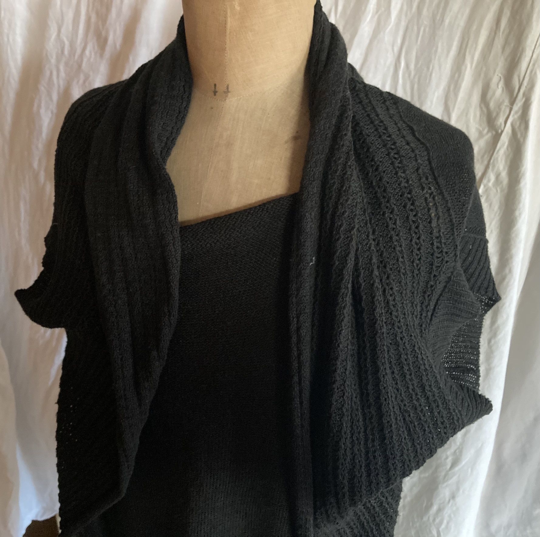 Y's Y's Yohji Yamamoto SS2004 Black Mixed Knit Cardigan Size3 Size M / US 6-8 / IT 42-44 - 1 Thumbnail