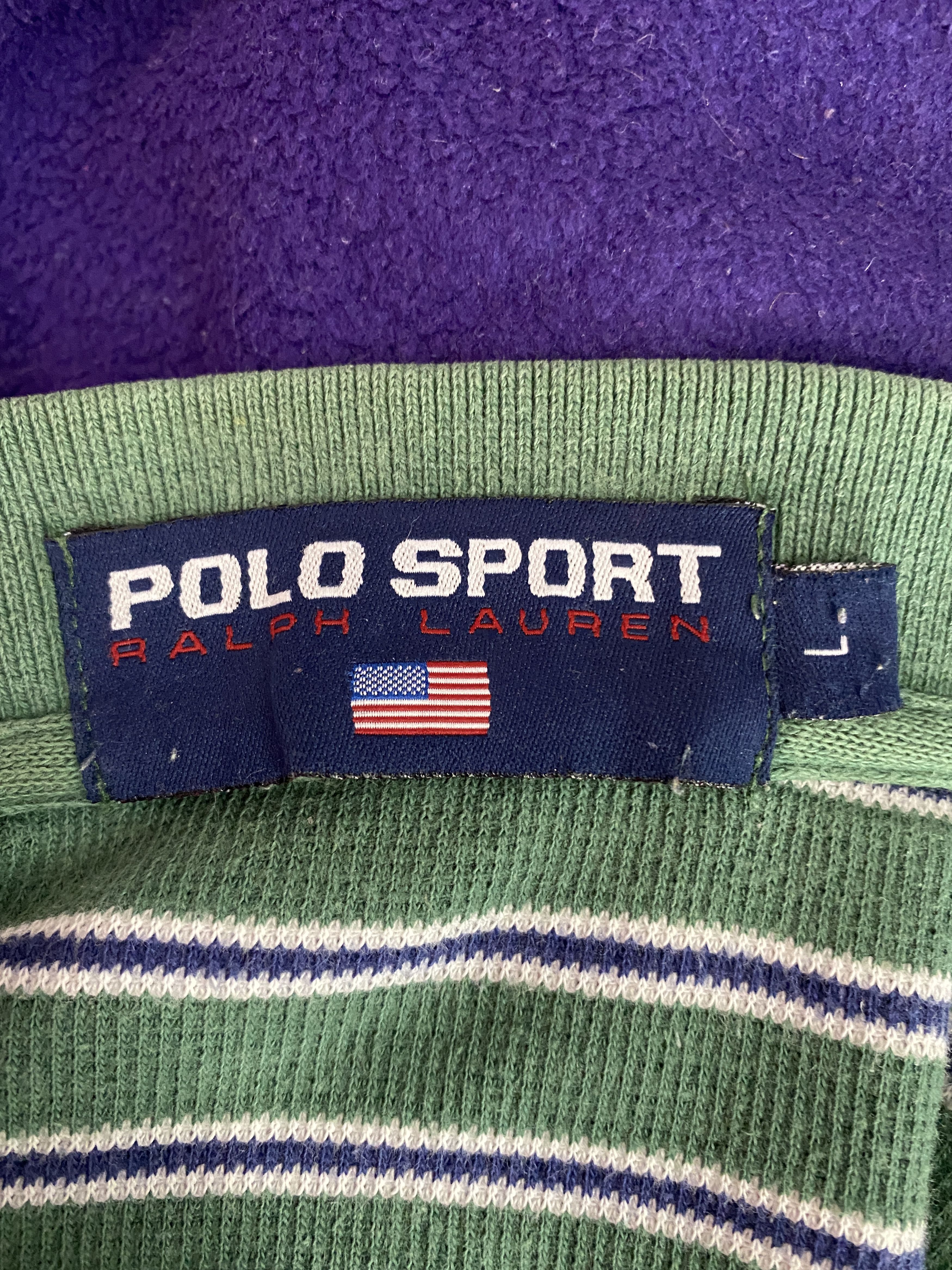 Polo Ralph Lauren × Ralph Lauren Sport × Vintage 90s Polo Sport Vintage Men's Striped Polo Shirt - L Size US L / EU 52-54 / 3 - 5 Thumbnail
