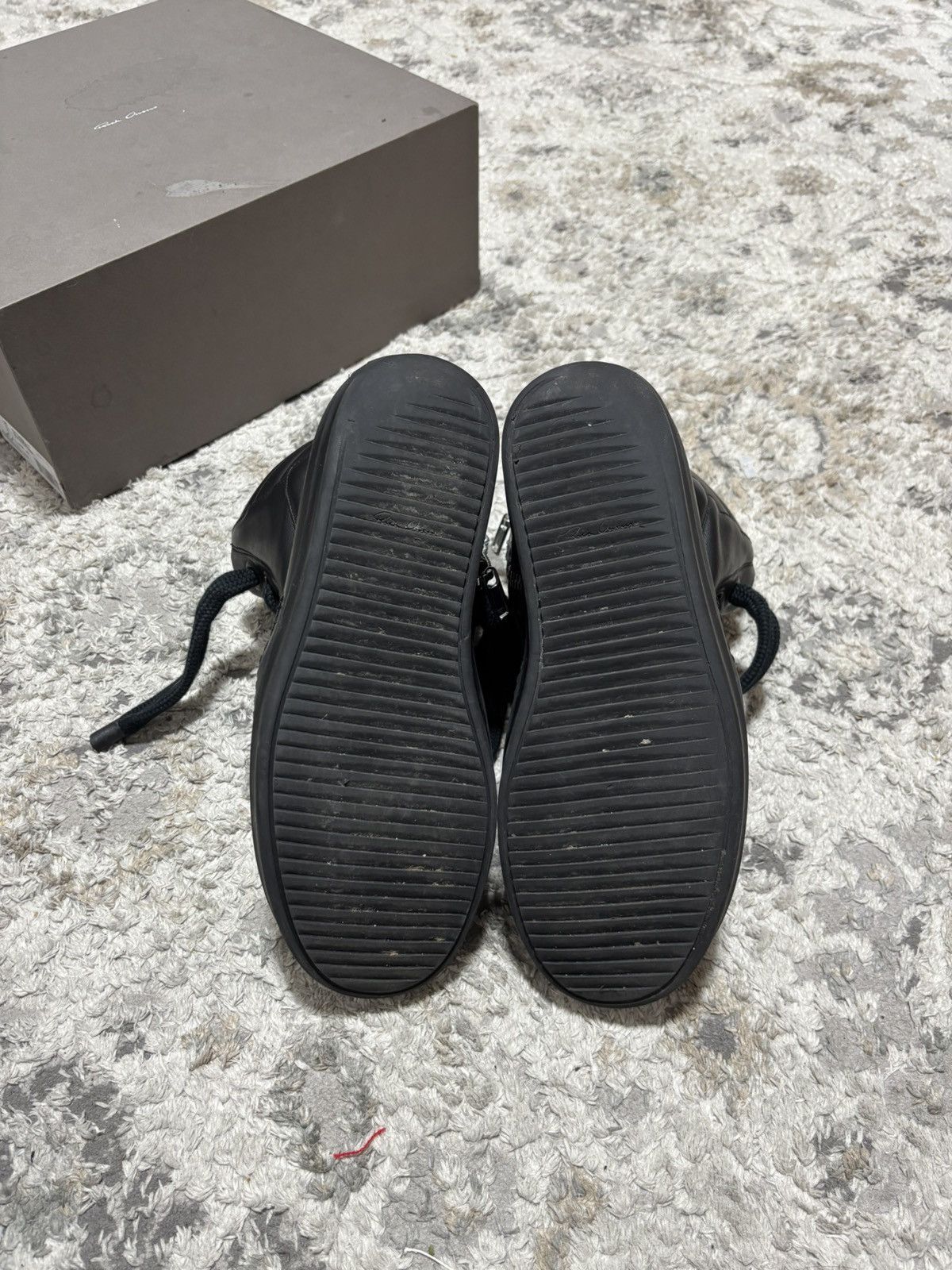 Rick Owens Geobasket Black Leather – Size 42