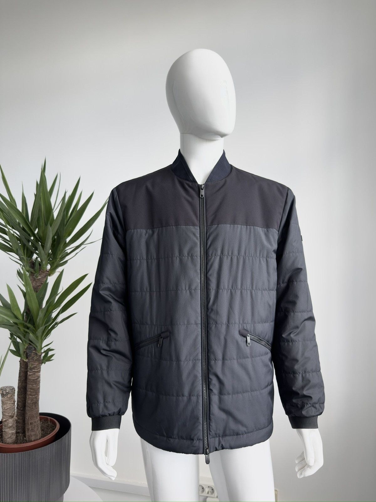 Ermenegildo Zegna ZEGNA Quilted Bomber Jacket Dark Navy Full Zip XL Size US XL / EU 56 / 4 - 3 Thumbnail