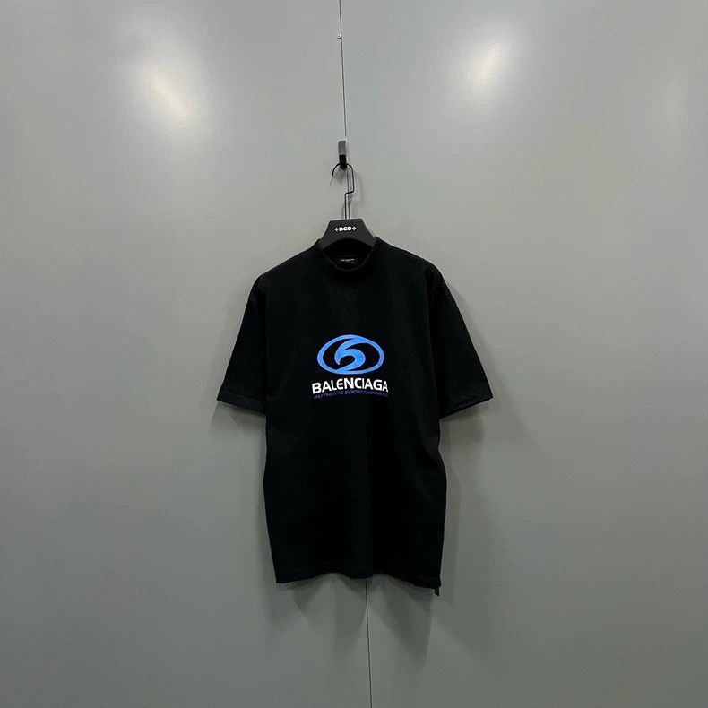 Balenciaga Blue logo printed short sleeves