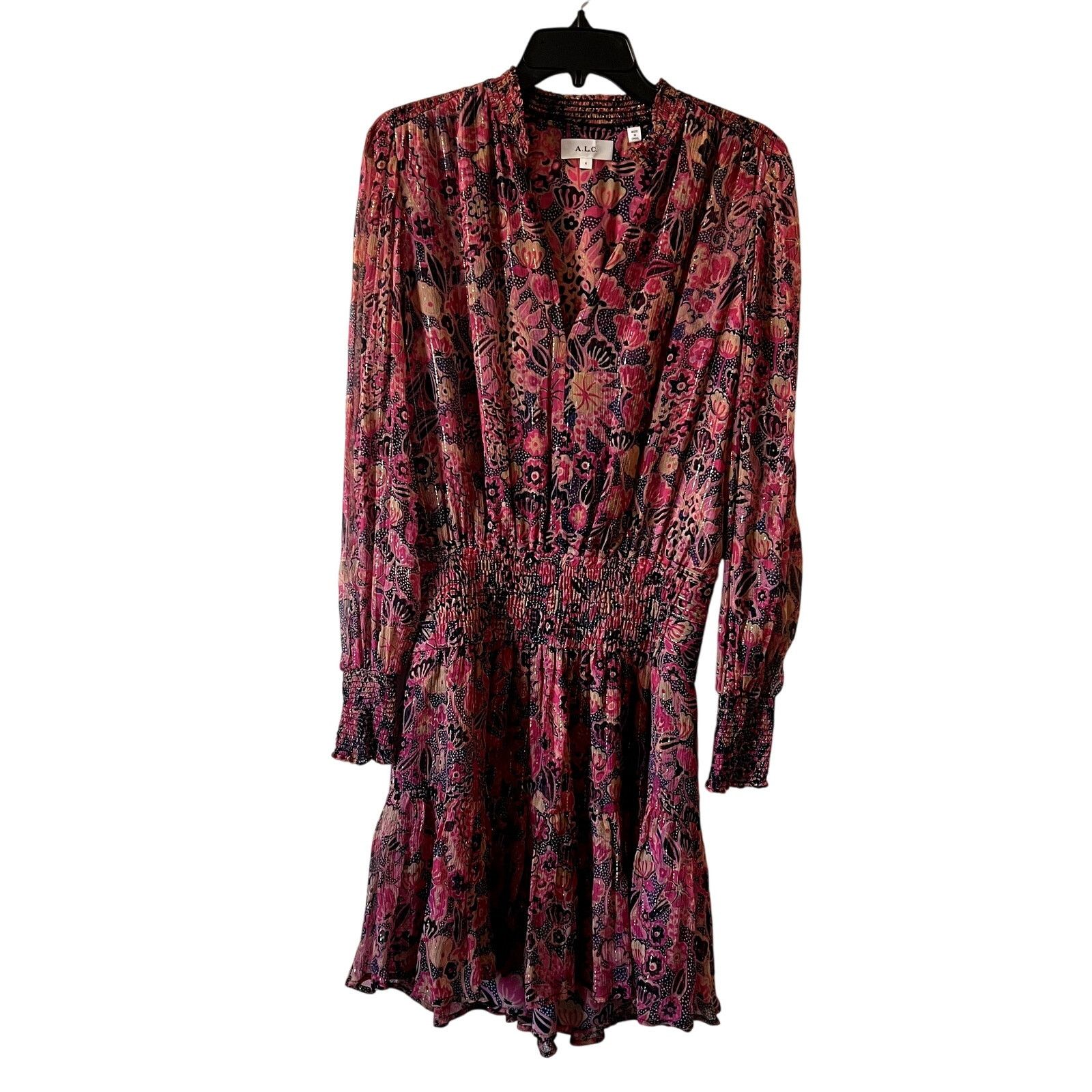 A.L.C. A.L.C. Silvie silk mini pink floral Dress size 6 C0 Size M / US 6-8 / IT 42-44 - 3 Thumbnail