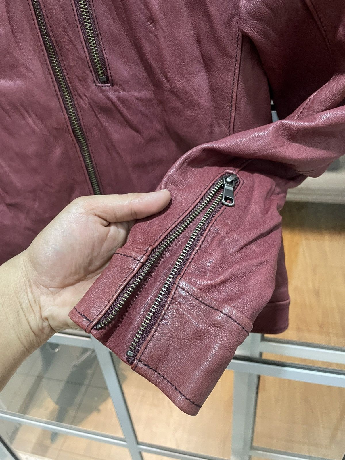 Tete Homme Tete Homme Japan Minimal Biker Leather Jacket (Goat Skin) Size US M / EU 48-50 / 2 - 22 Thumbnail