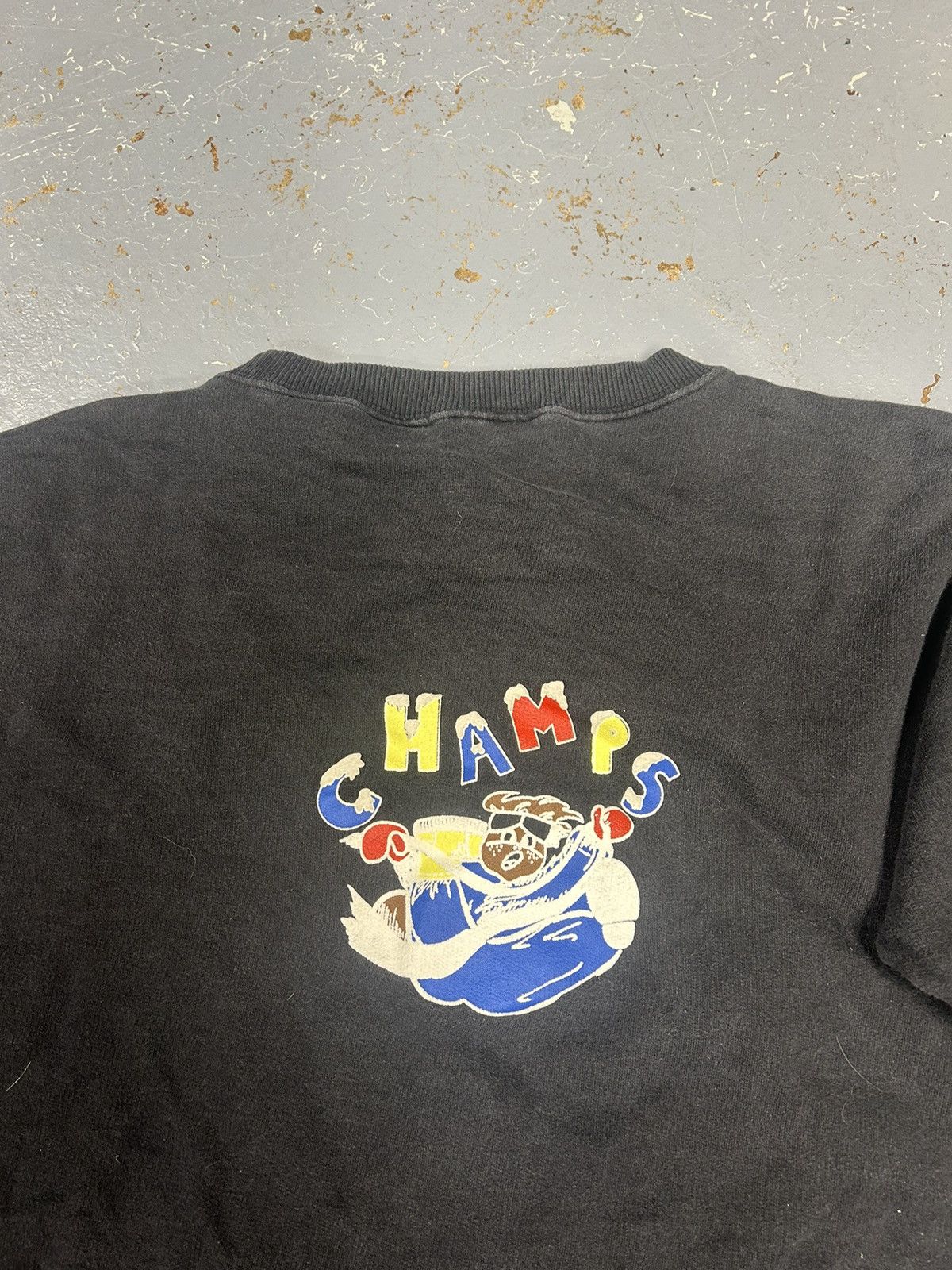 Vintage Crazy Vintage 90s Essential Black Graphic Sweatshirt Champs Size US L / EU 52-54 / 3 - 2 Thumbnail