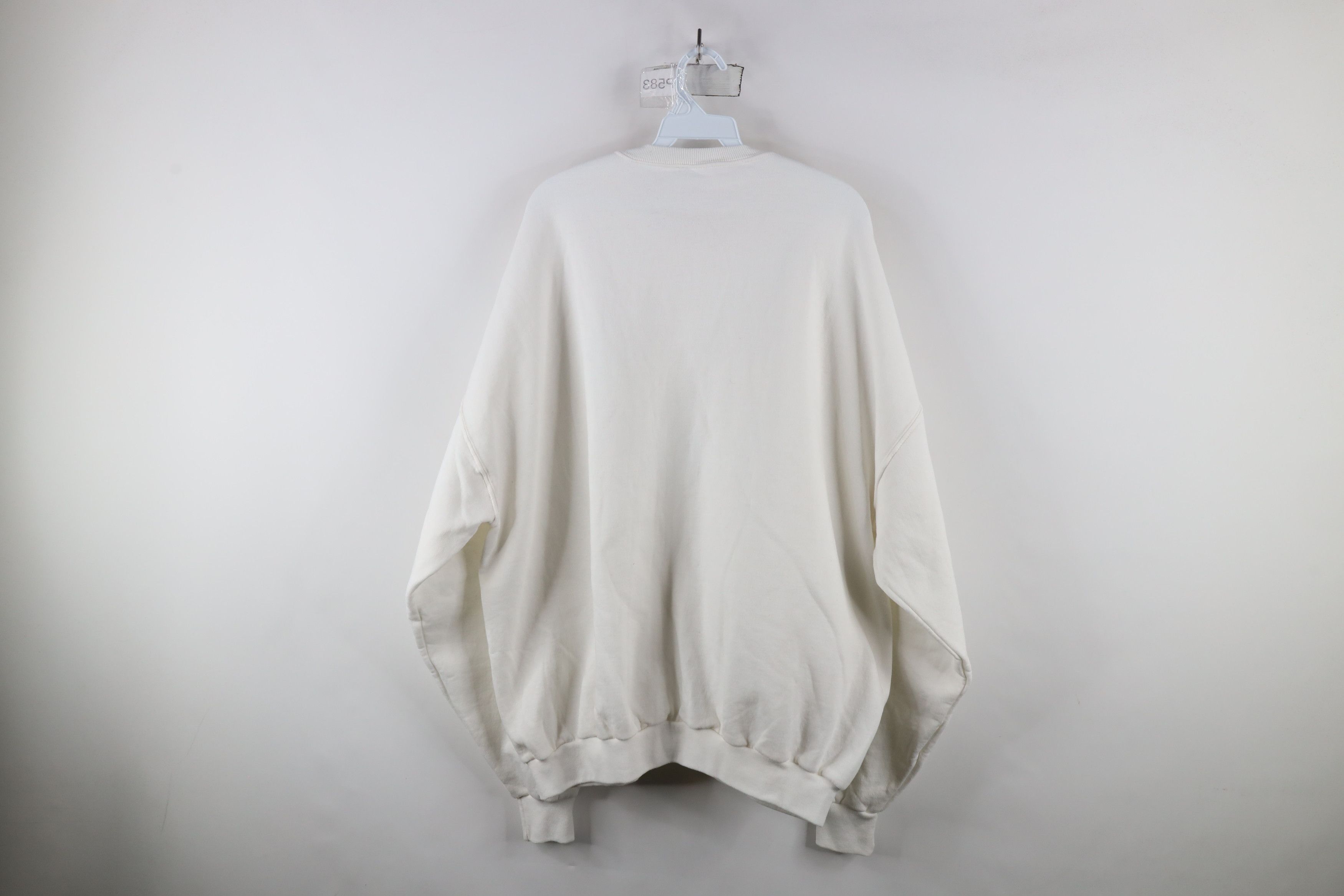 Vintage Vintage 90s Streetwear Blank Crewneck Sweatshirt White Size US XXL / EU 58 / 5 - 10 Thumbnail