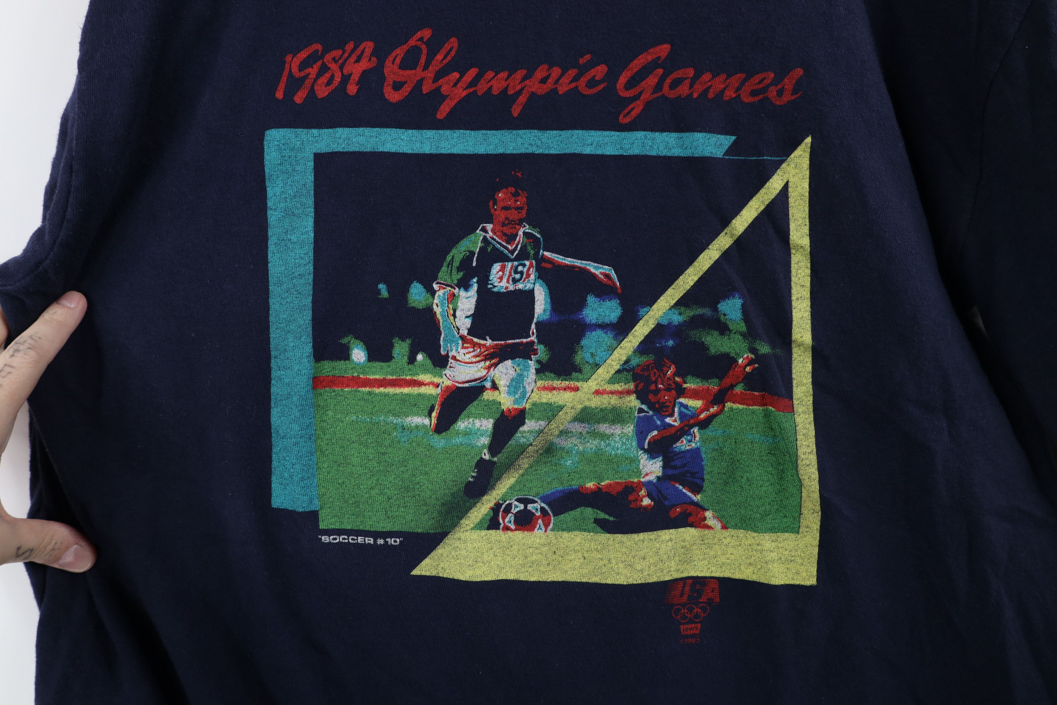 Levi's × Vintage Vintage 80s Levis Olympics Soccer Long Sleeve T-Shirt USA Size US XL / EU 56 / 4 - 5 Thumbnail