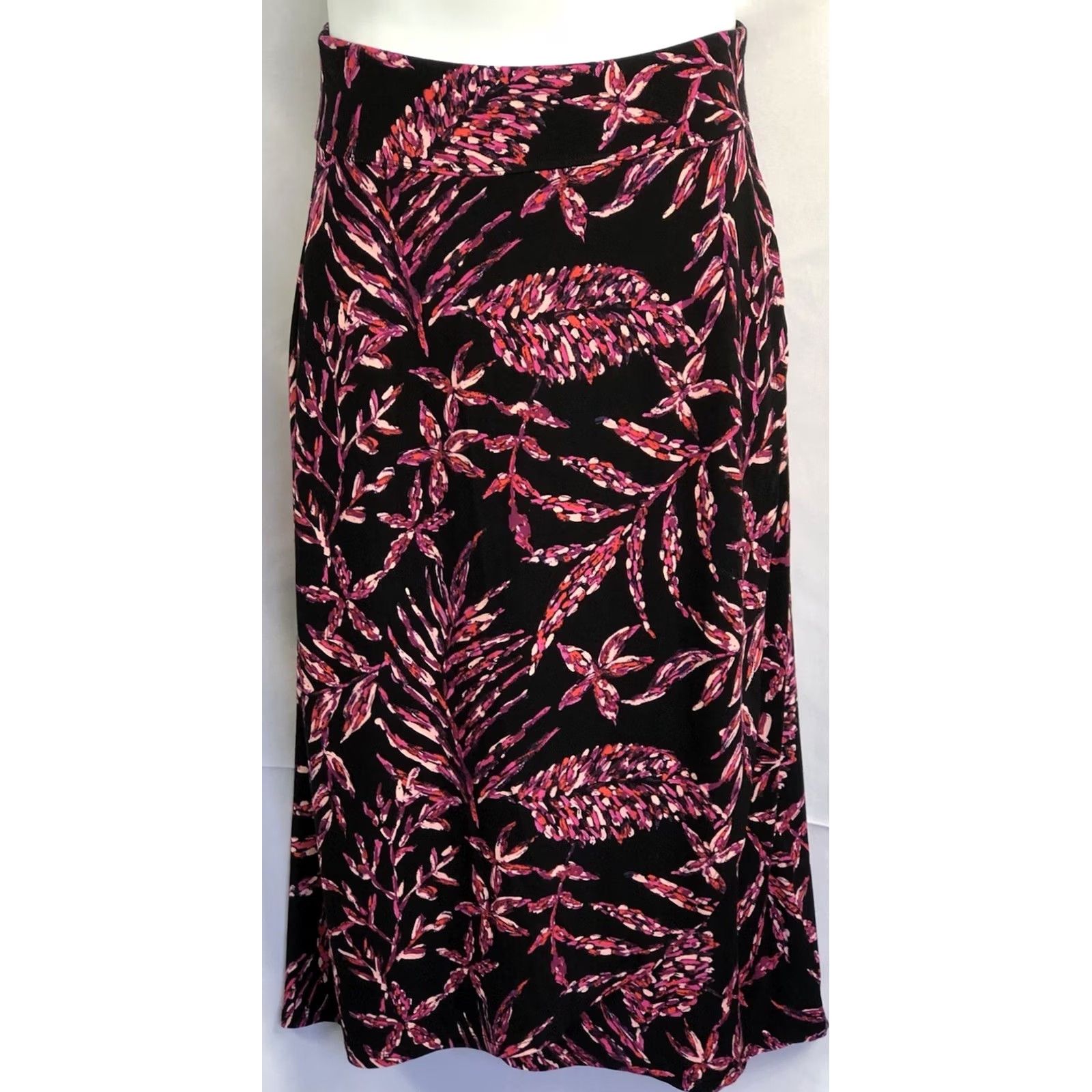 Vintage NWT Artisan NY Straight Skirt XS Blk/Pink Floral 24"W Mock Wrap Tropical Artsy Size 26" / US 2 / IT 38 - 5 Thumbnail
