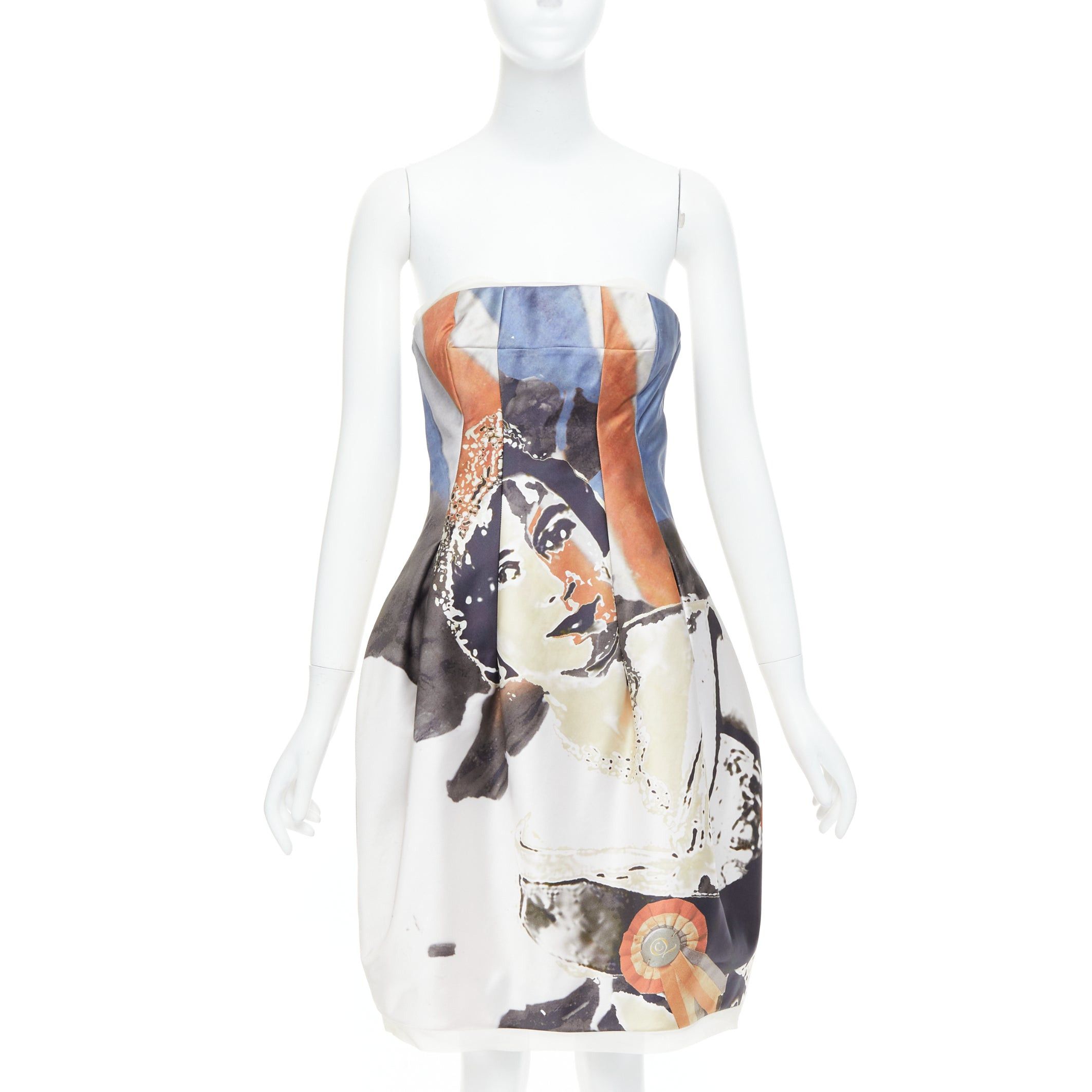 Alexander McQueen rare ALEXANDER MCQUEEN 2008 God Save The Queen Elizabeth strapless dress IT40 S Size S / US 4 / IT 40 - 1 Thumbnail