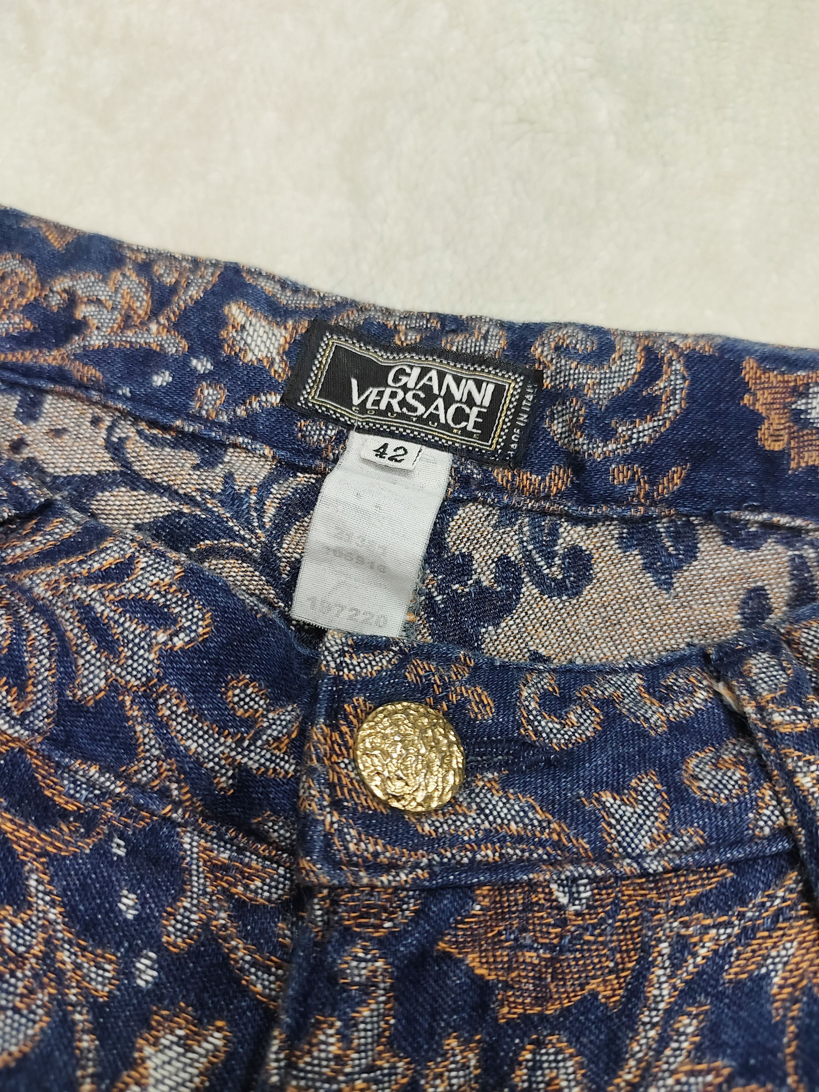 Versace 90s Gianni Versace❤️‍🔥Archive Baroque Jacquard Jeans Size 28" / US 6 / IT 42 - 6 Thumbnail