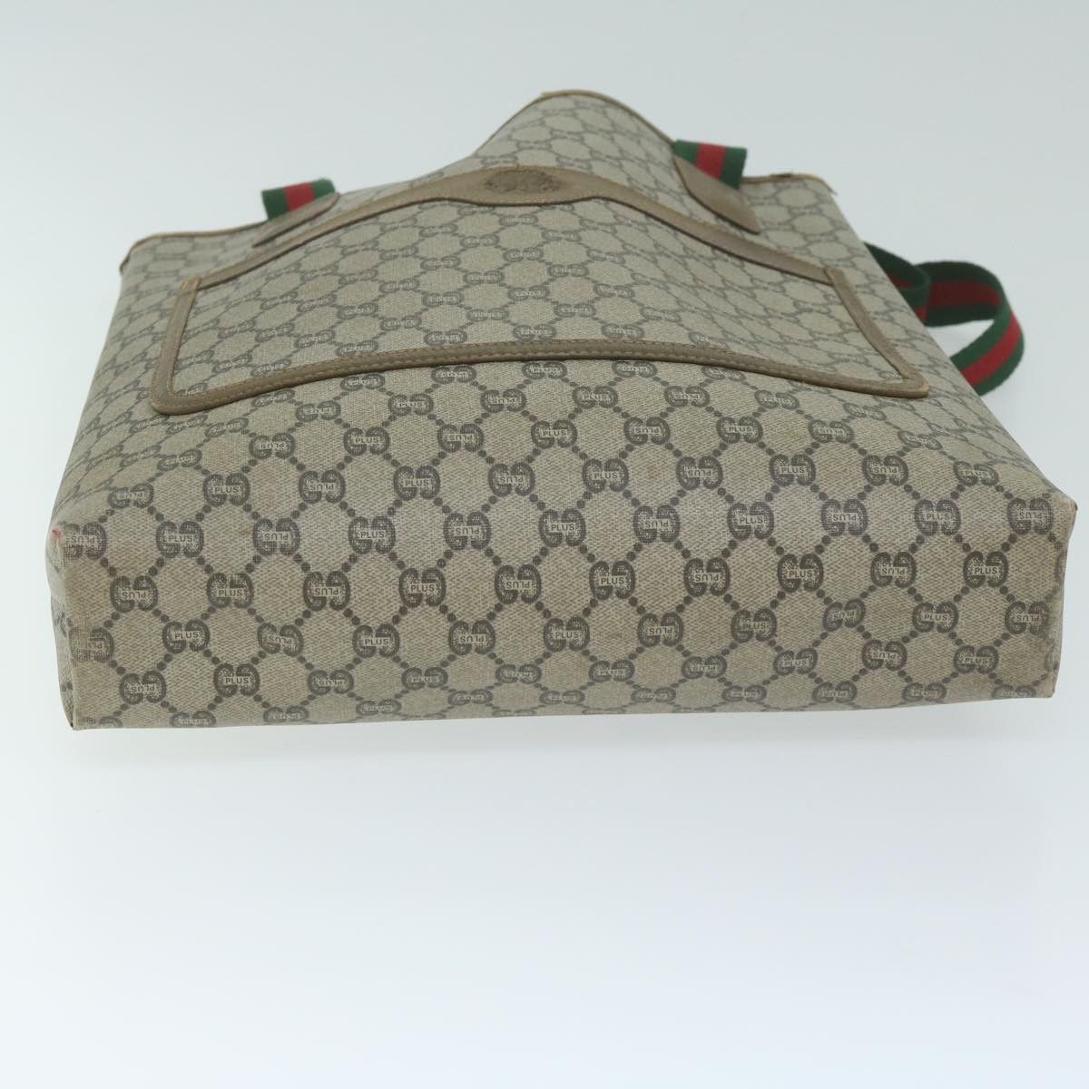 Gucci GUCCI GG Plus Supreme Web Sherry Line Tote Bag Beige Red Size ONE SIZE - 10 Thumbnail