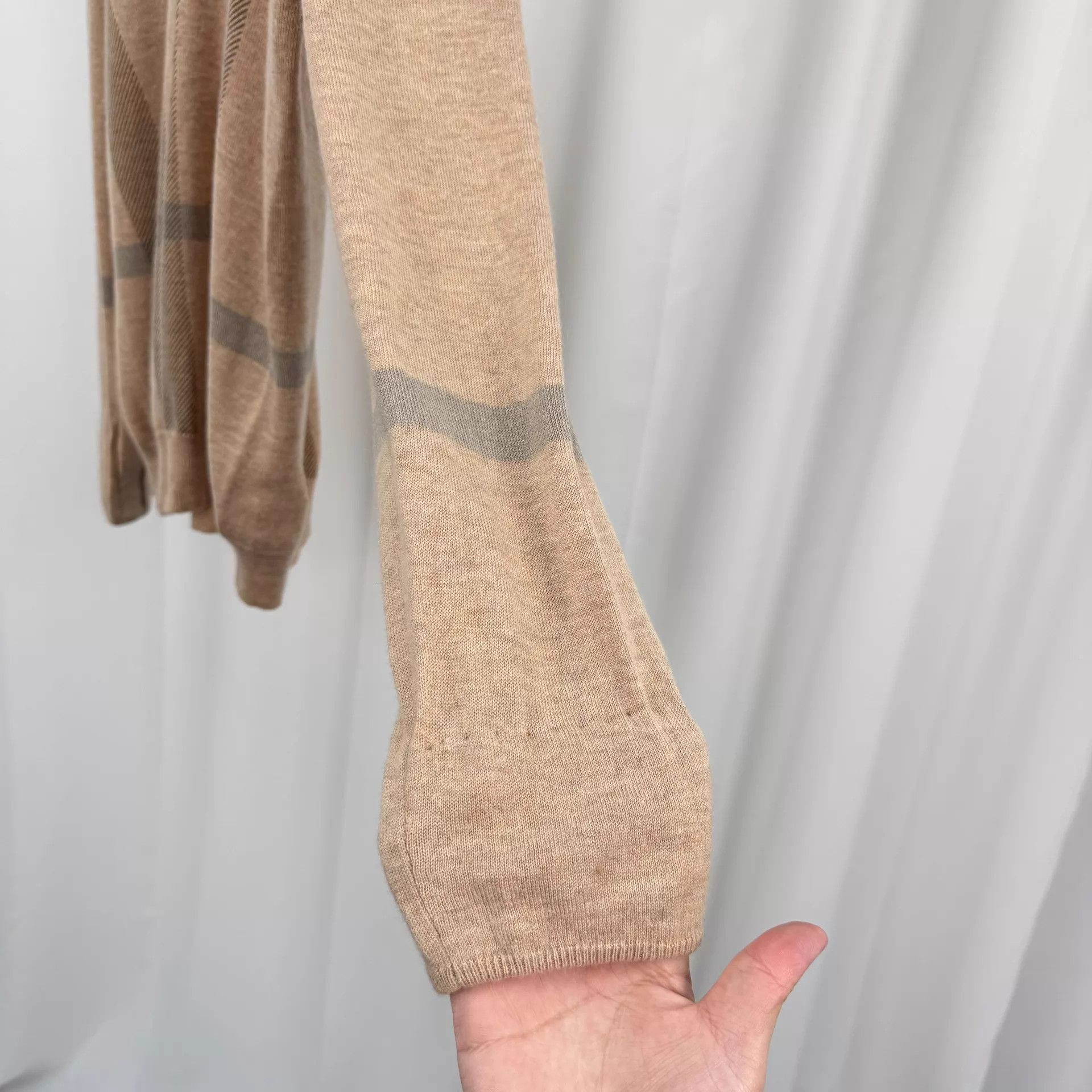 Burberry Burberry Check Wool Knit Sweater M Mint Unstitched Cuffs Size M / US 6-8 / IT 42-44 - 5 Thumbnail