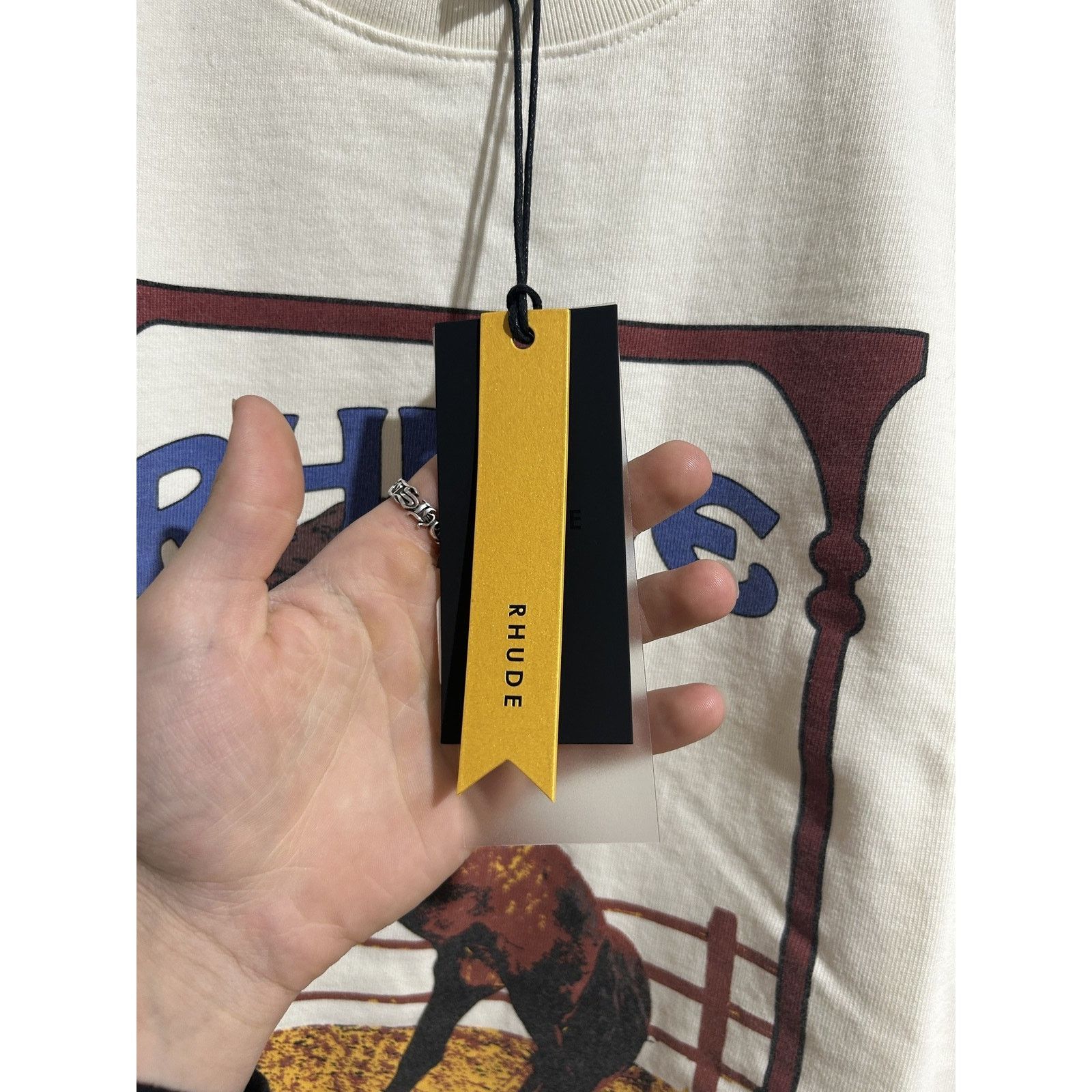 Rhude RHUDE CADRE WHITE TEE SIZE XL NEW Size US XL / EU 56 / 4 - 4 Thumbnail