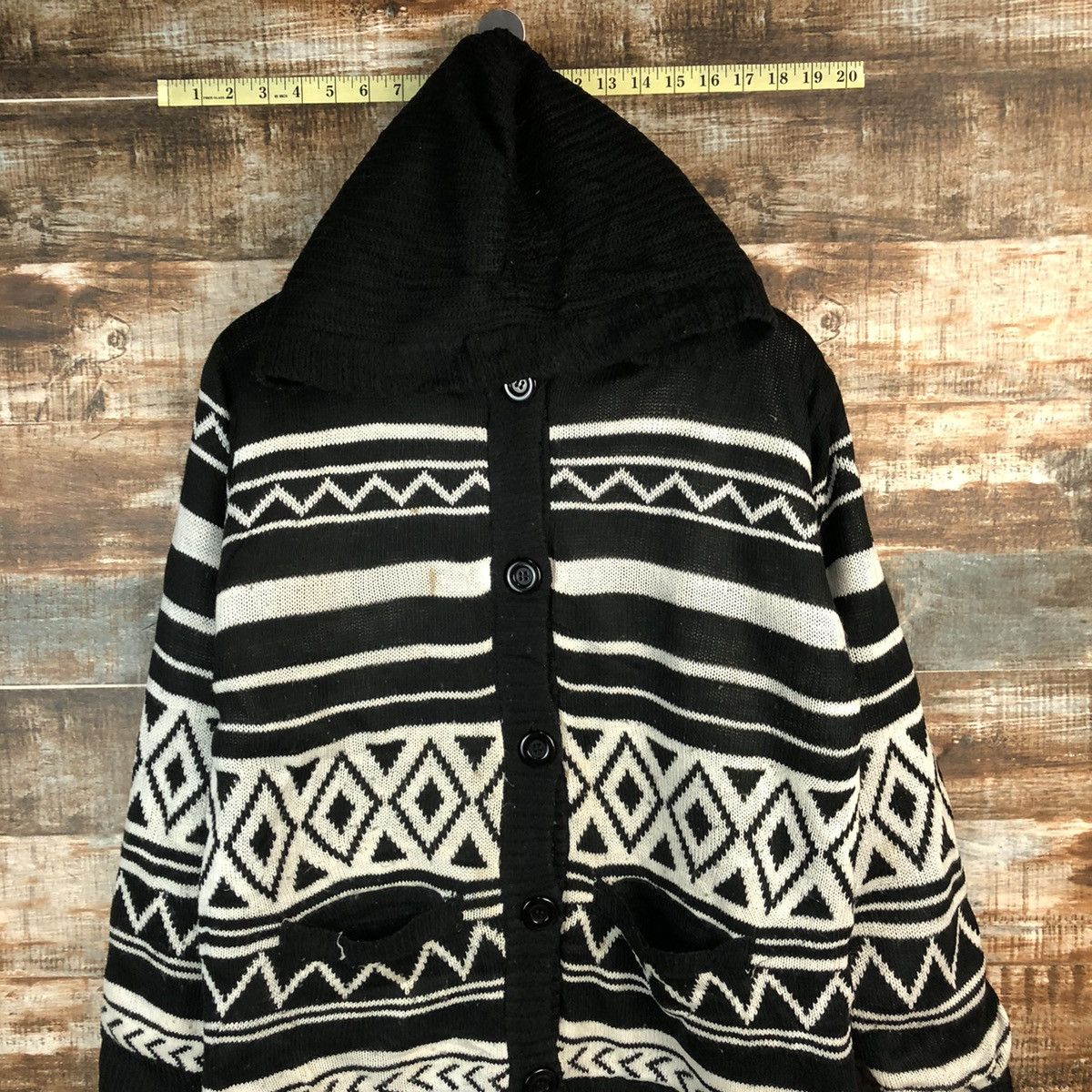 Homespun Knitwear × Japanese Brand Putietal art Black Hoodie Knitwear #A1260 Size US L / EU 52-54 / 3 - 5 Thumbnail