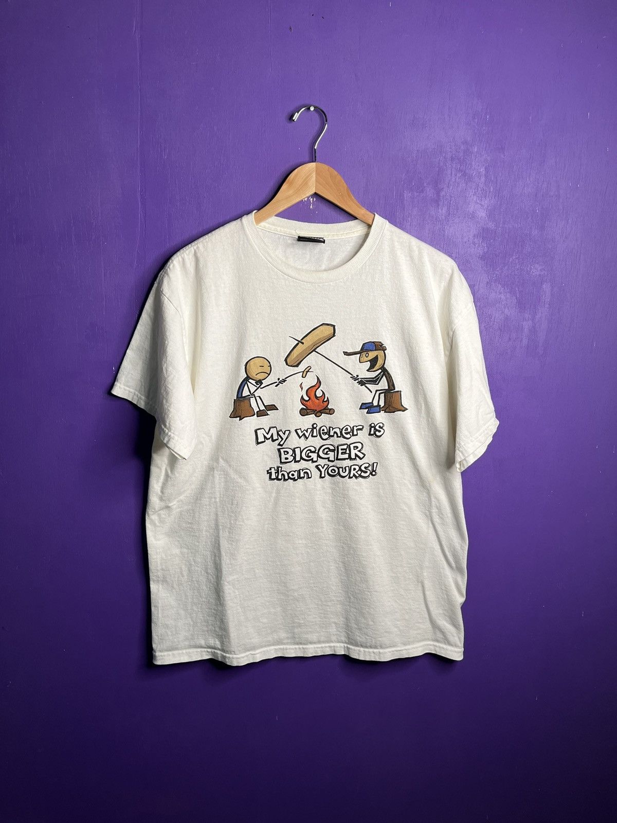 Vintage Vintage 00s My wiener is bigger funny t-shirt Size US L / EU 52-54 / 3 - 1 Thumbnail