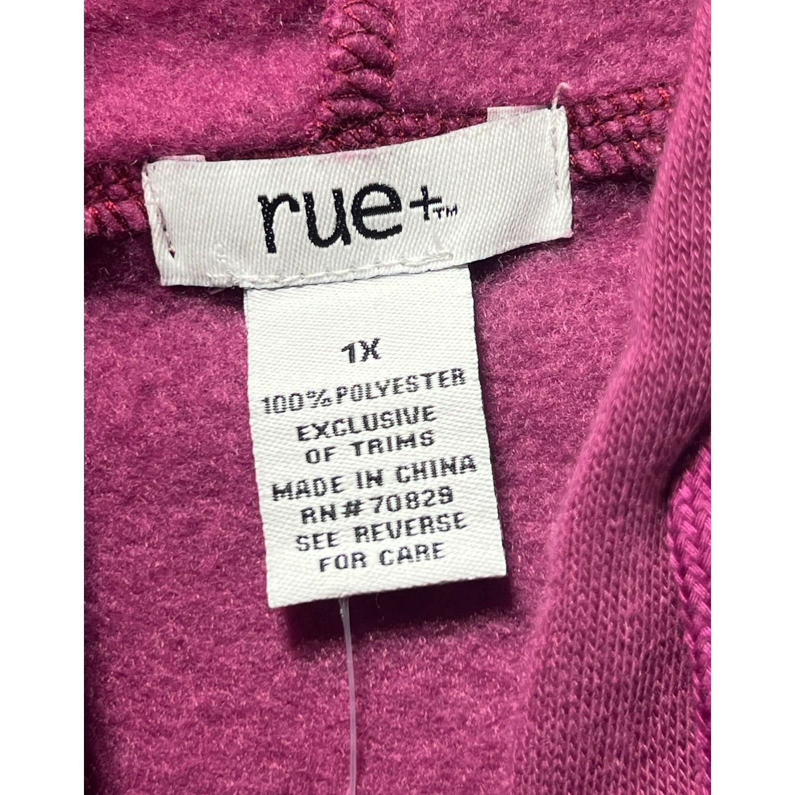 rue21 Rue 21 - Women's Long Sleeve Hooded Sweatshirt - Purple - 1X Size XL / US 12-14 / IT 48-50 - 9 Thumbnail