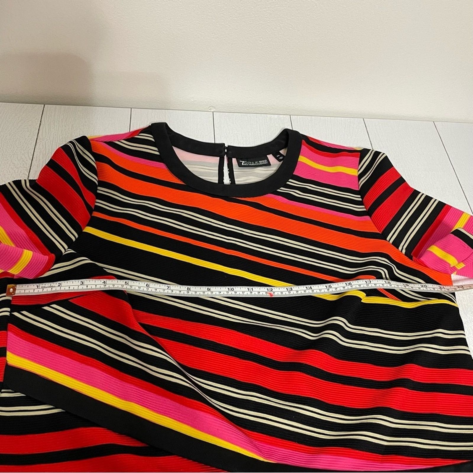 Other NY & Co 7th Ave Striped Faux Wrap Crop Top XXL KeyholeL Size XXL / US 16-18 / IT 52-54 - 5 Thumbnail