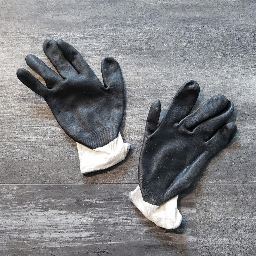 Designer Black Cream Nitrile Laminated Glove Size ONE SIZE - 2 Thumbnail