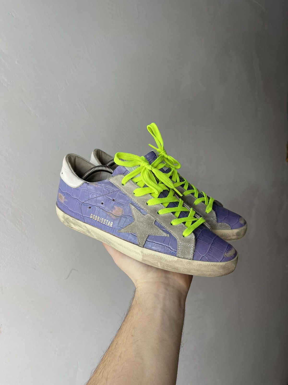 Golden Goose Golden Goose Super-Star Purple Croc Effect Sneakers Neon 39 Size US 9 / IT 39 - 1 Thumbnail