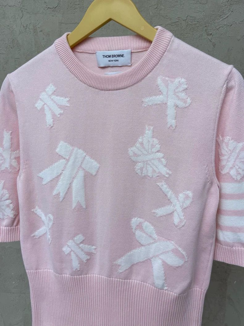 Thom Browne Thom browne Cherry blossom pink brow tie four stripes knitt Size M / US 6-8 / IT 42-44 - 3 Thumbnail