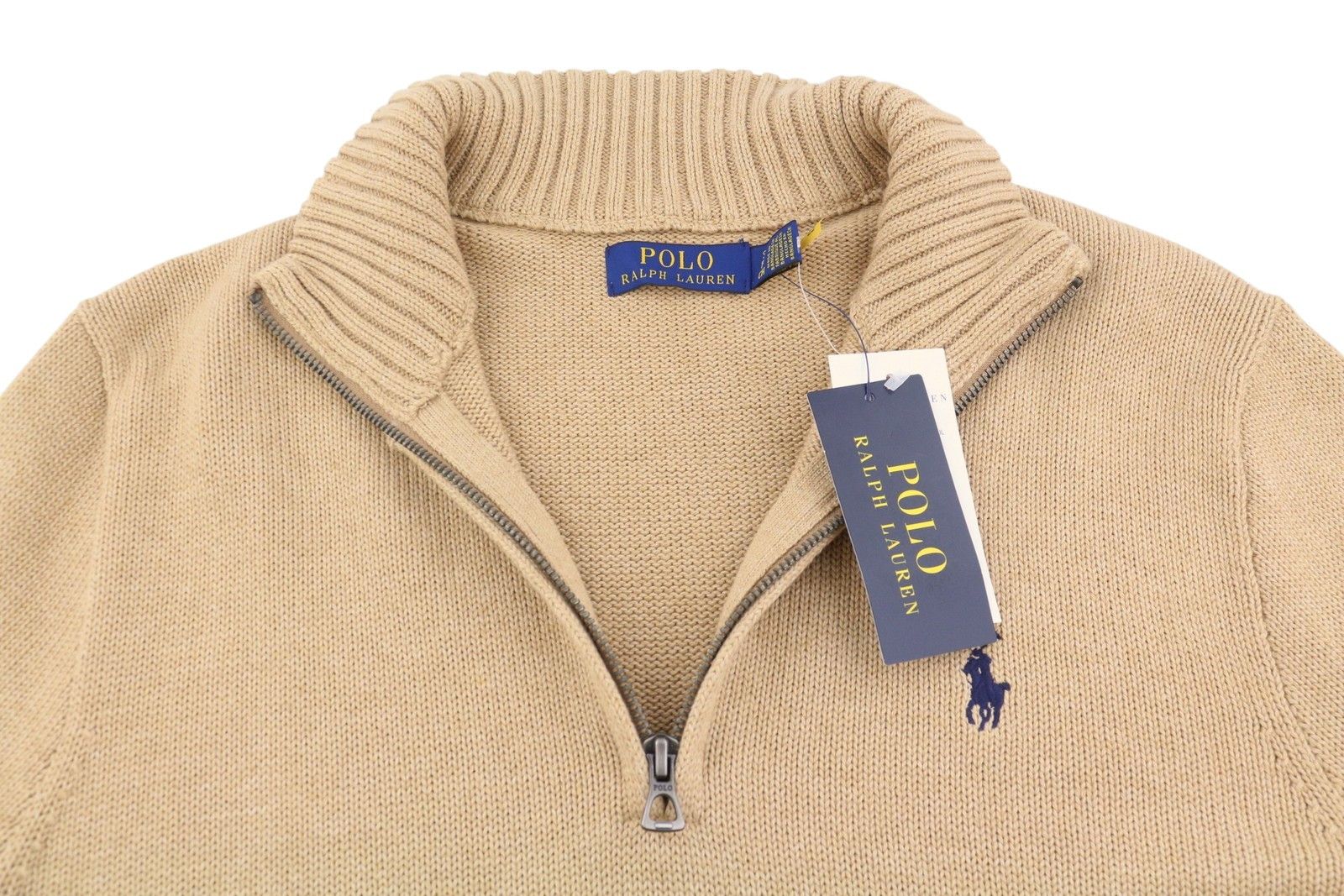 Ralph Lauren BROWN S Half Zip Neck Pullover Jumper 86936 Size US S / EU 44-46 / 1 - 5 Thumbnail