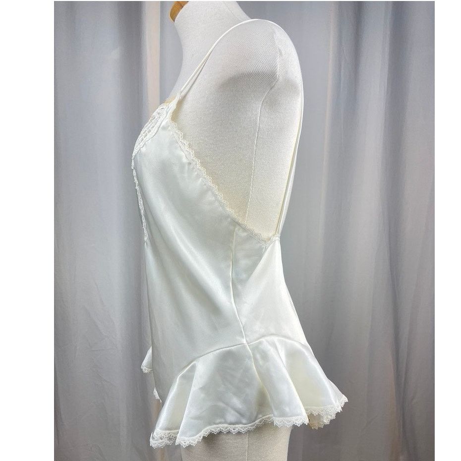 Vintage VTG INDULGENCE Ivory Satin Teddy Bodysuit Lingerie (M) Y2K Size ONE SIZE - 3 Thumbnail