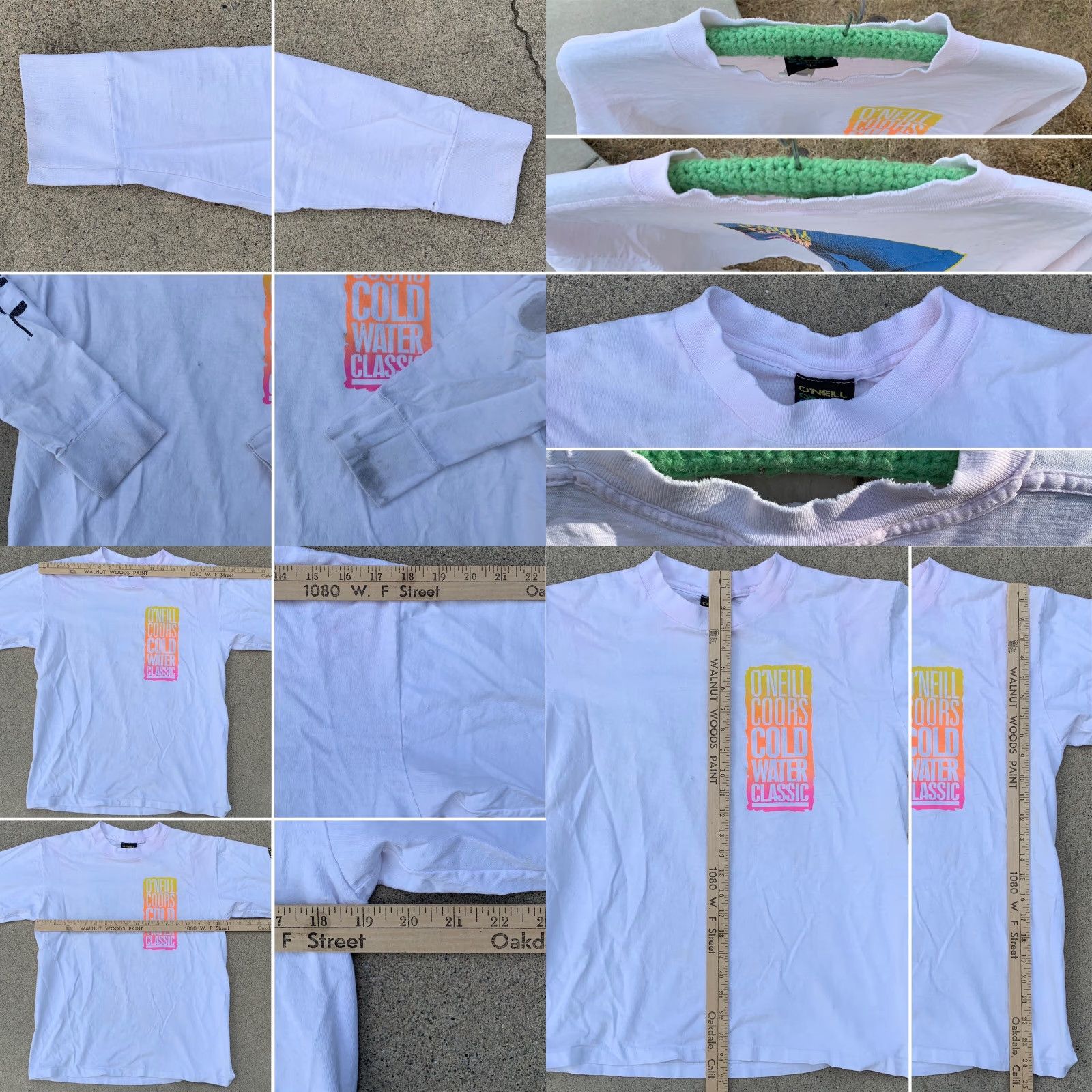 Vintage VINTAGE O’Neill T-Shirt Long Sleeve Surf 1988 Coors Cold Water Classic White Cotton Mens L 80s Beach California Graphic Print Size US L / EU 52-54 / 3 - 8 Thumbnail