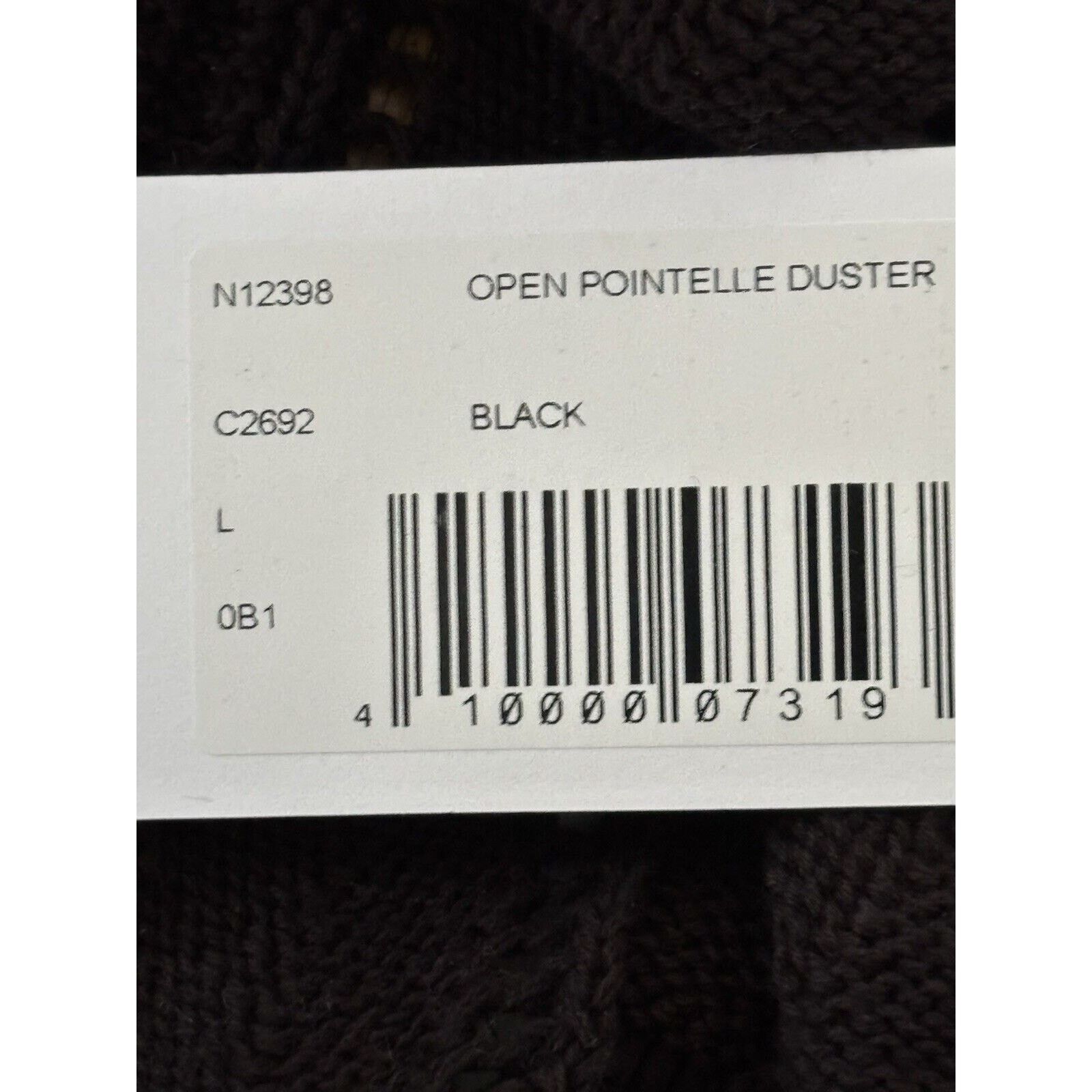 Autumn Cashmere Cotton by Autumn Cashmere Open Pointelle Duster Black L NEW Size L / US 10 / IT 46 - 9 Thumbnail