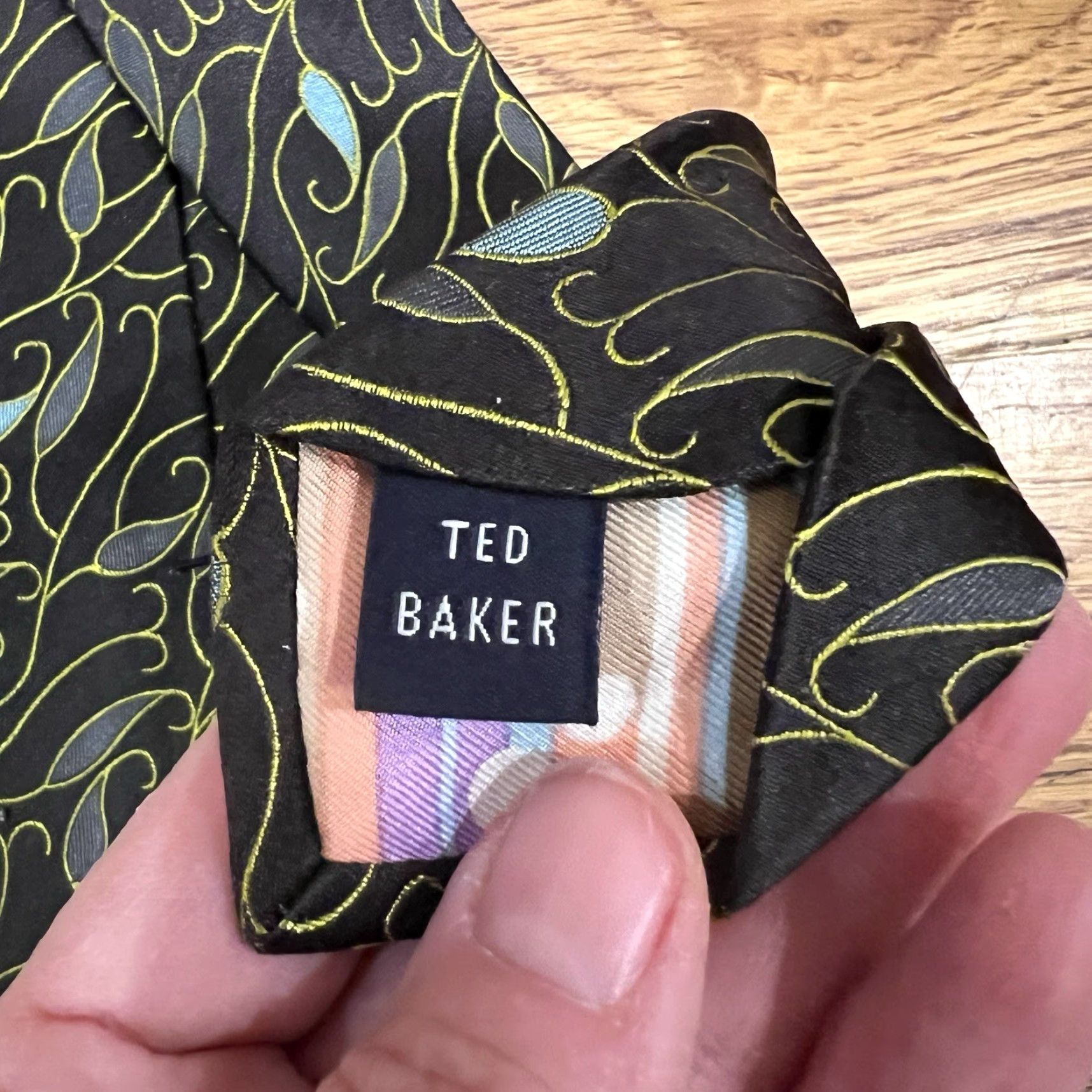 Ted Baker Ted Baker Tie Men 57-60 Classic Multicolor Blue Paisley Silk Designer Mens Size ONE SIZE - 5 Thumbnail