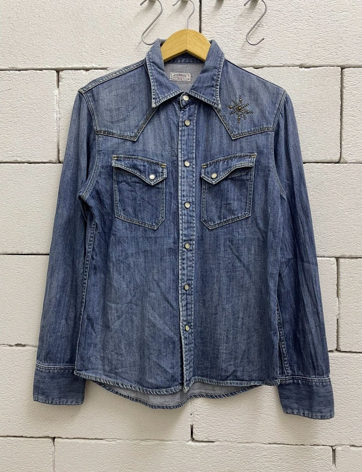 Eternal Eternal 🇯🇵 Western Denim Longsleeve Shirt with Nice Studded Size US M / EU 48-50 / 2 - 1 Thumbnail