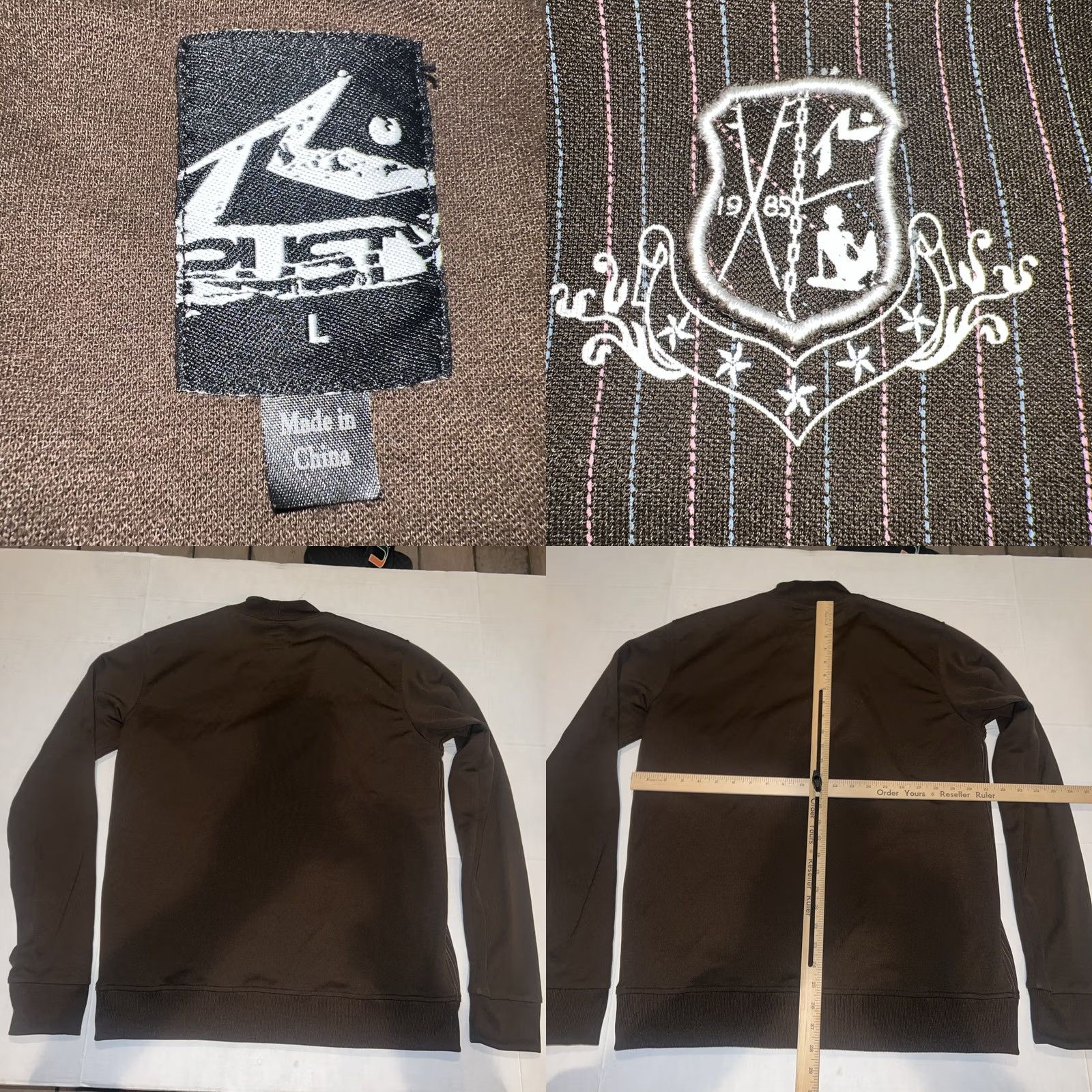 Rusty Rusty Surfboards Eisenhower Zip-up 50’s Style Jacket Large Brown Striped Bomber Jacket Mens TXL? Size US L / EU 52-54 / 3 - 8 Thumbnail