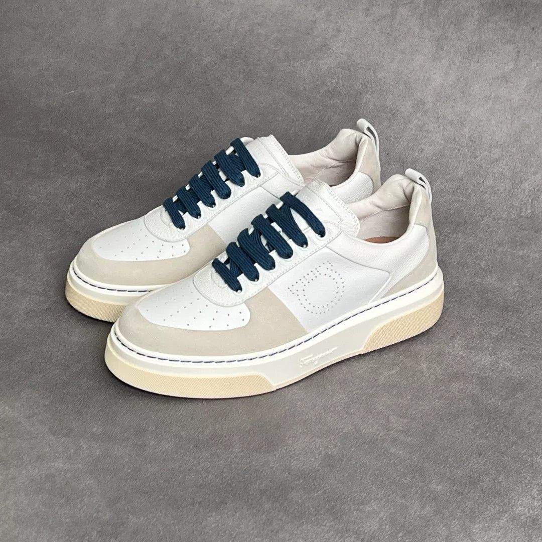 Salvatore Ferragamo Salvatore Ferragamo Leather White Lowtop Sneakers 6 Men Size US 6 / EU 39 - 1 Thumbnail