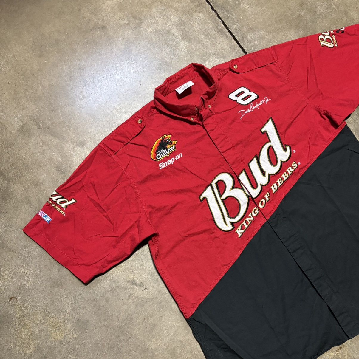 Chase Authentics Vintage Dale Earnhardt Bud NASCAR Pit Crew Racing Shirt 90s Size US XL / EU 56 / 4 - 3 Thumbnail
