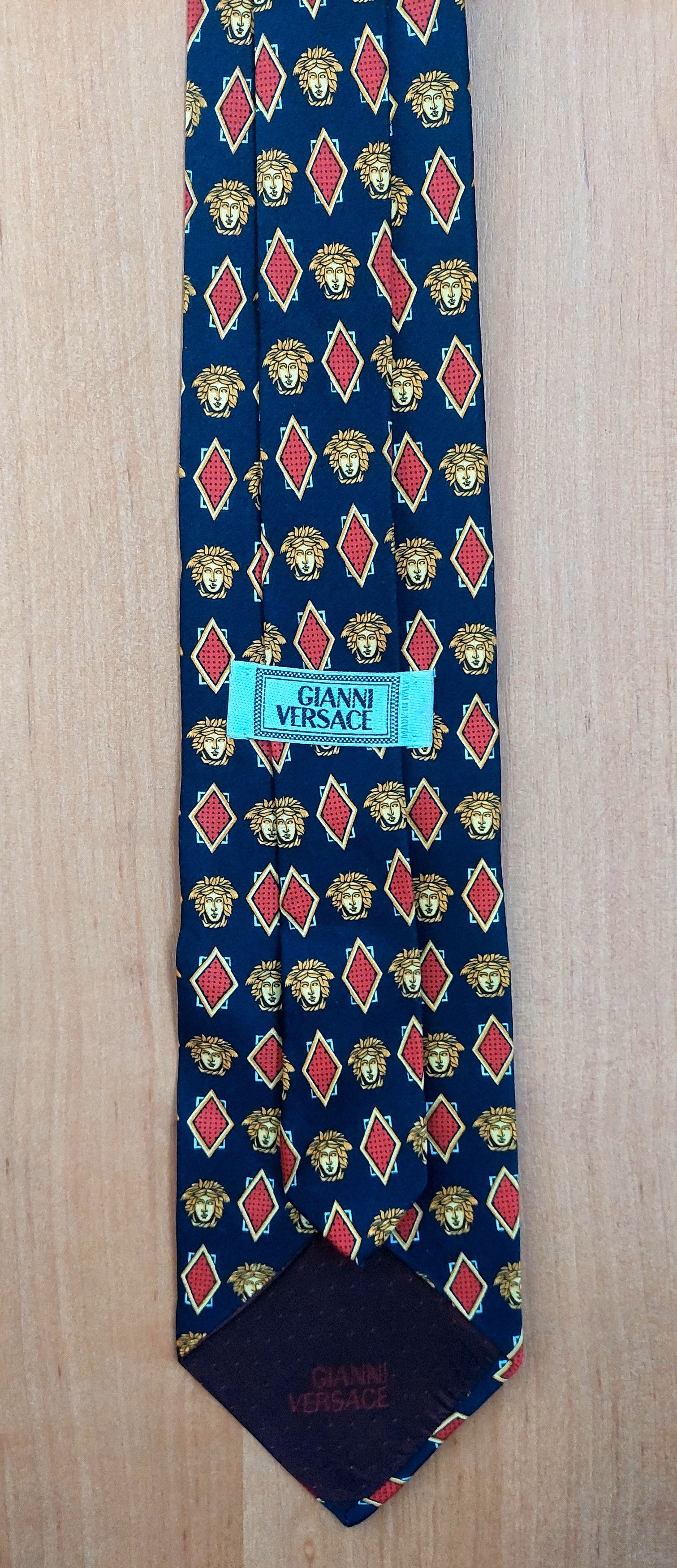 Versace Vintage Gianni Versace Medusa Silk Tie Navy Geometric 90s Size ONE SIZE - 1 Thumbnail