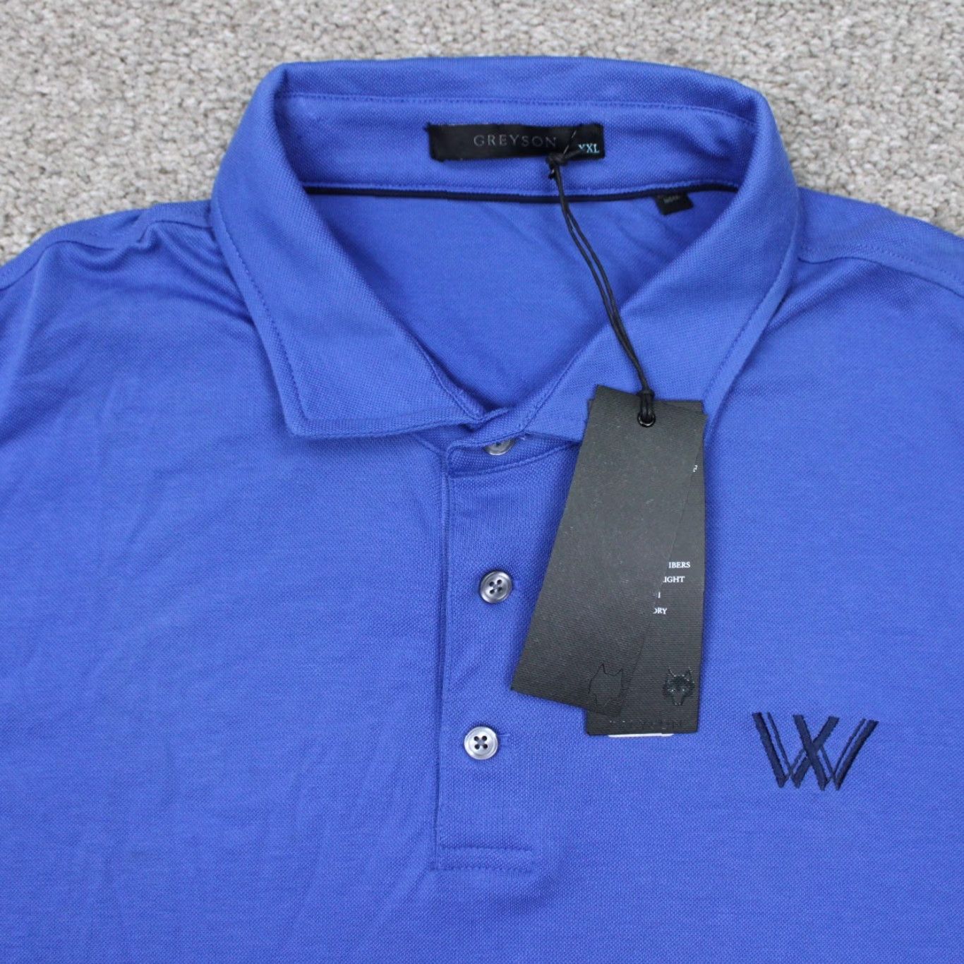 Vintage Greyson Polo Shirt Mens 2XL XXL Blue Cotton/Poly Stretch Short Sleeve Button Front Pockets Regular Fit Golf Size US XXL / EU 58 / 5 - 5 Thumbnail