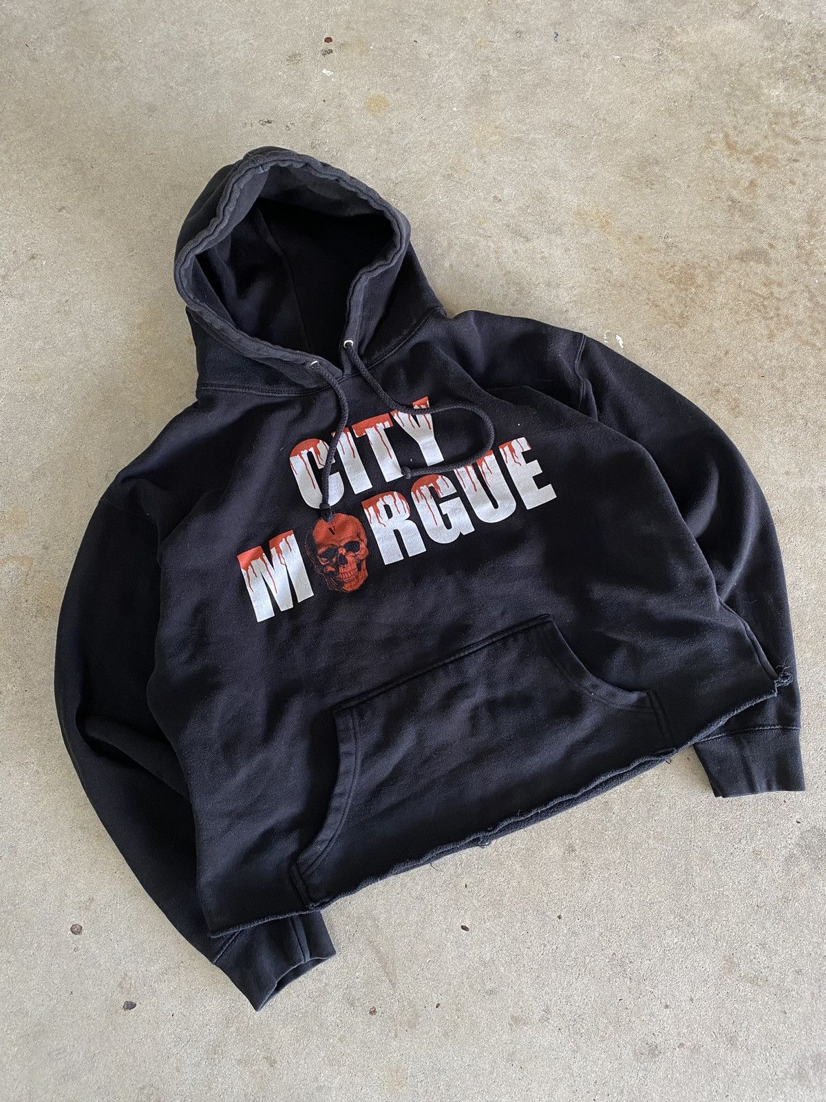 Vlone City Morgue X Vlone Collab Dog Rare Skull Cropped Hoodie | Grailed